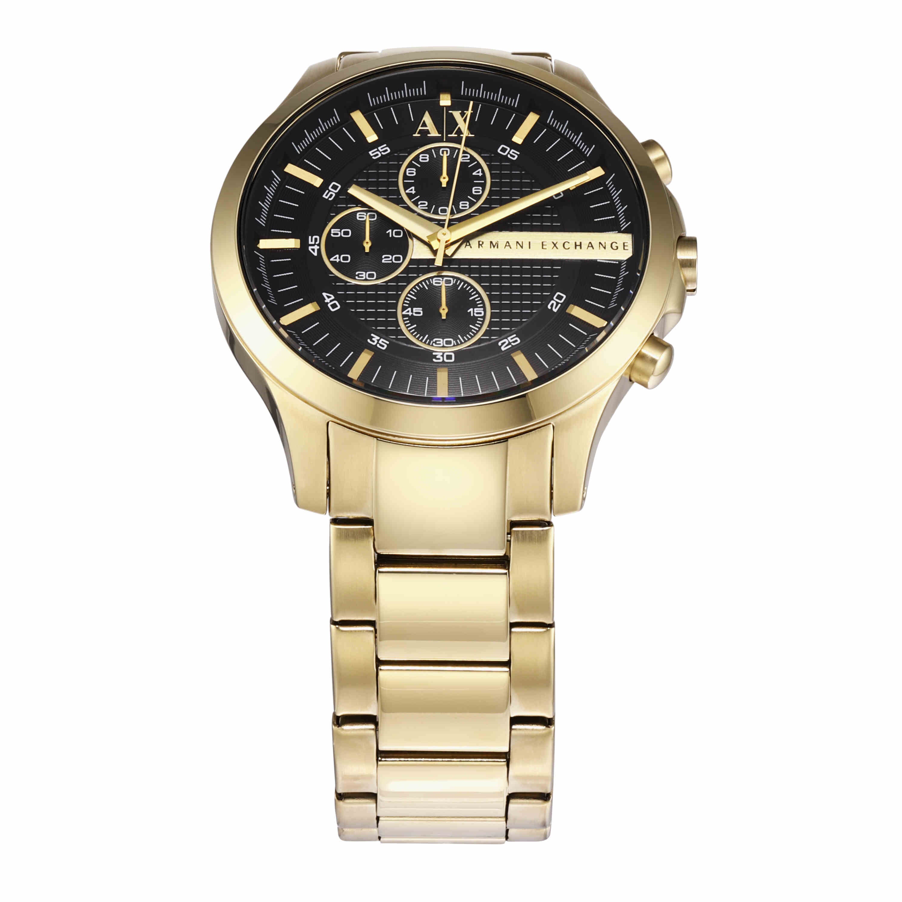 Armani Exchange Chronograph Gold Stainless Steel Black Dial Watch AX2137