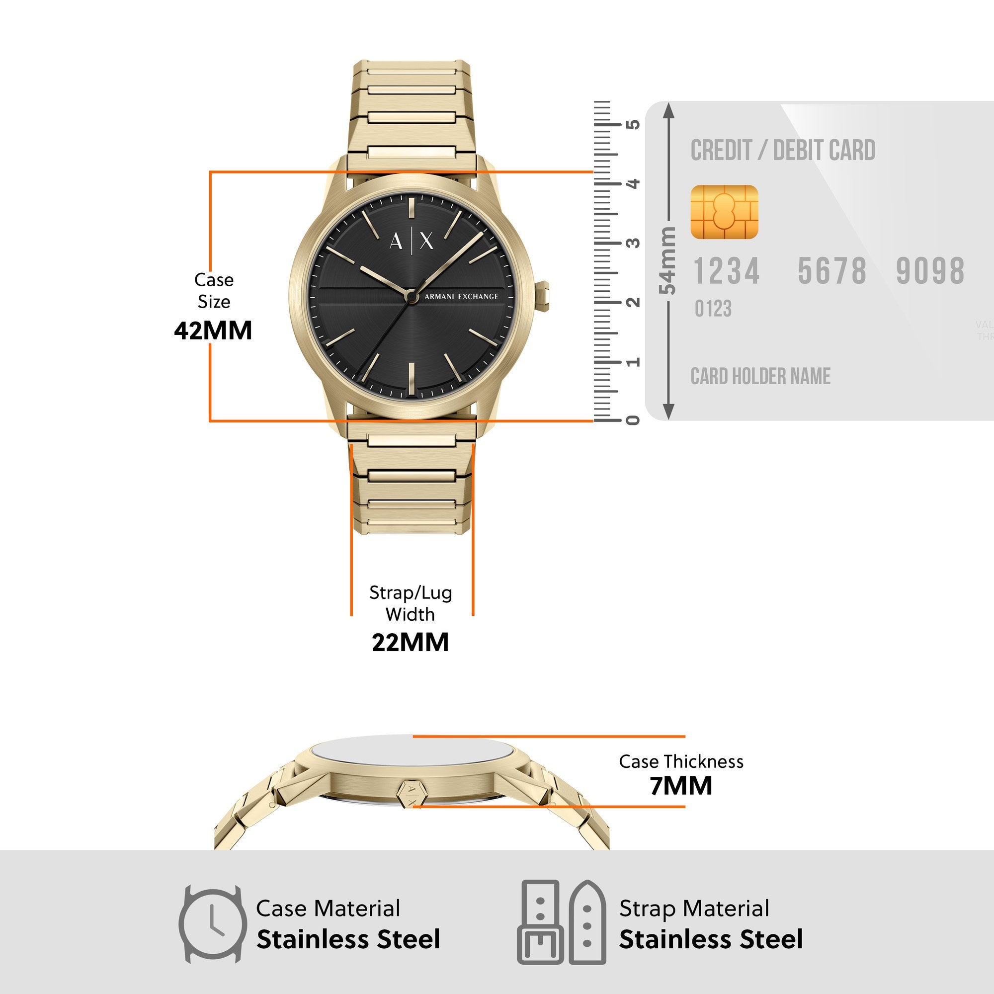 Armani Exchange men's watch, black dial (view 8)