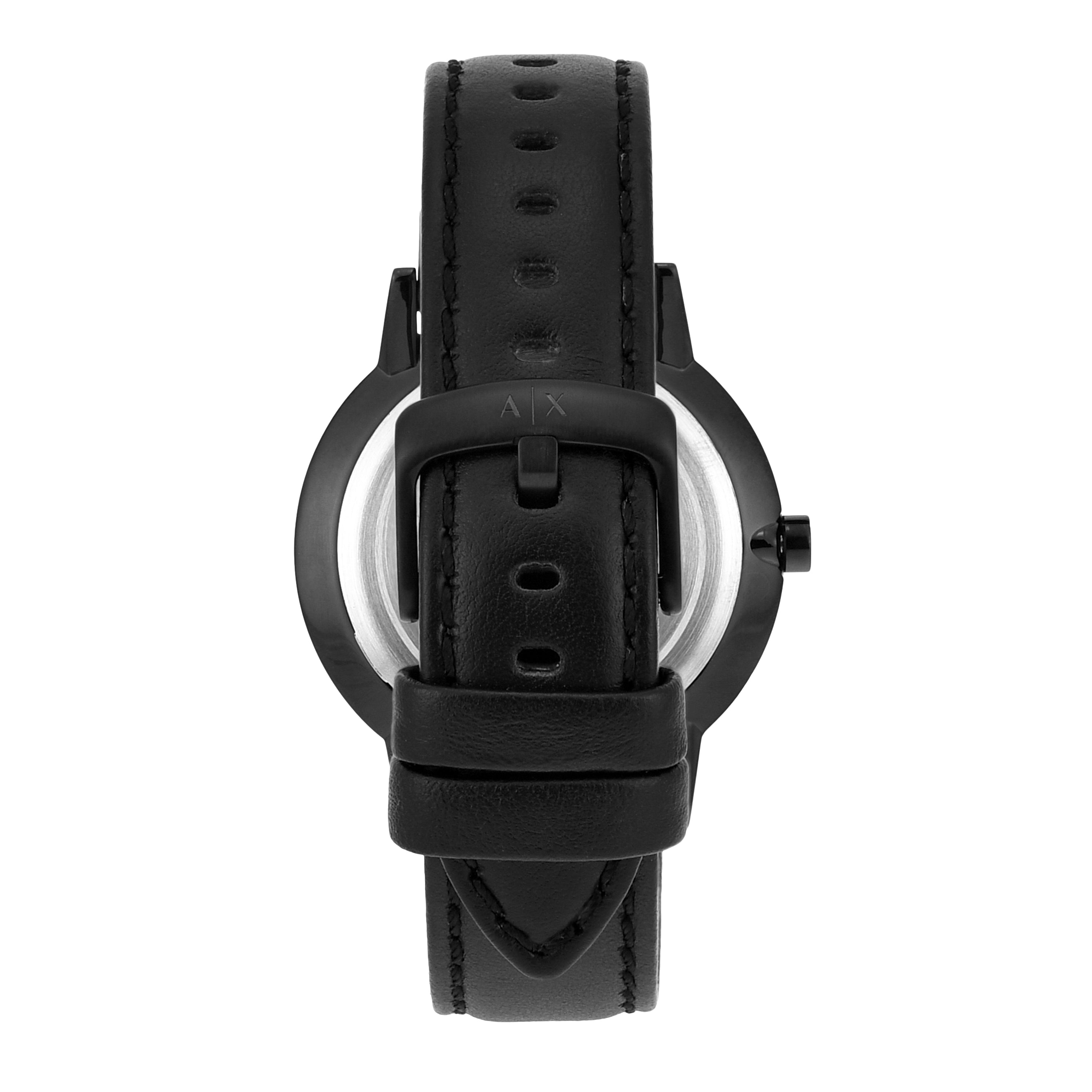 Armani Exchange All Black Leather Men's Watch Cayde AX2719