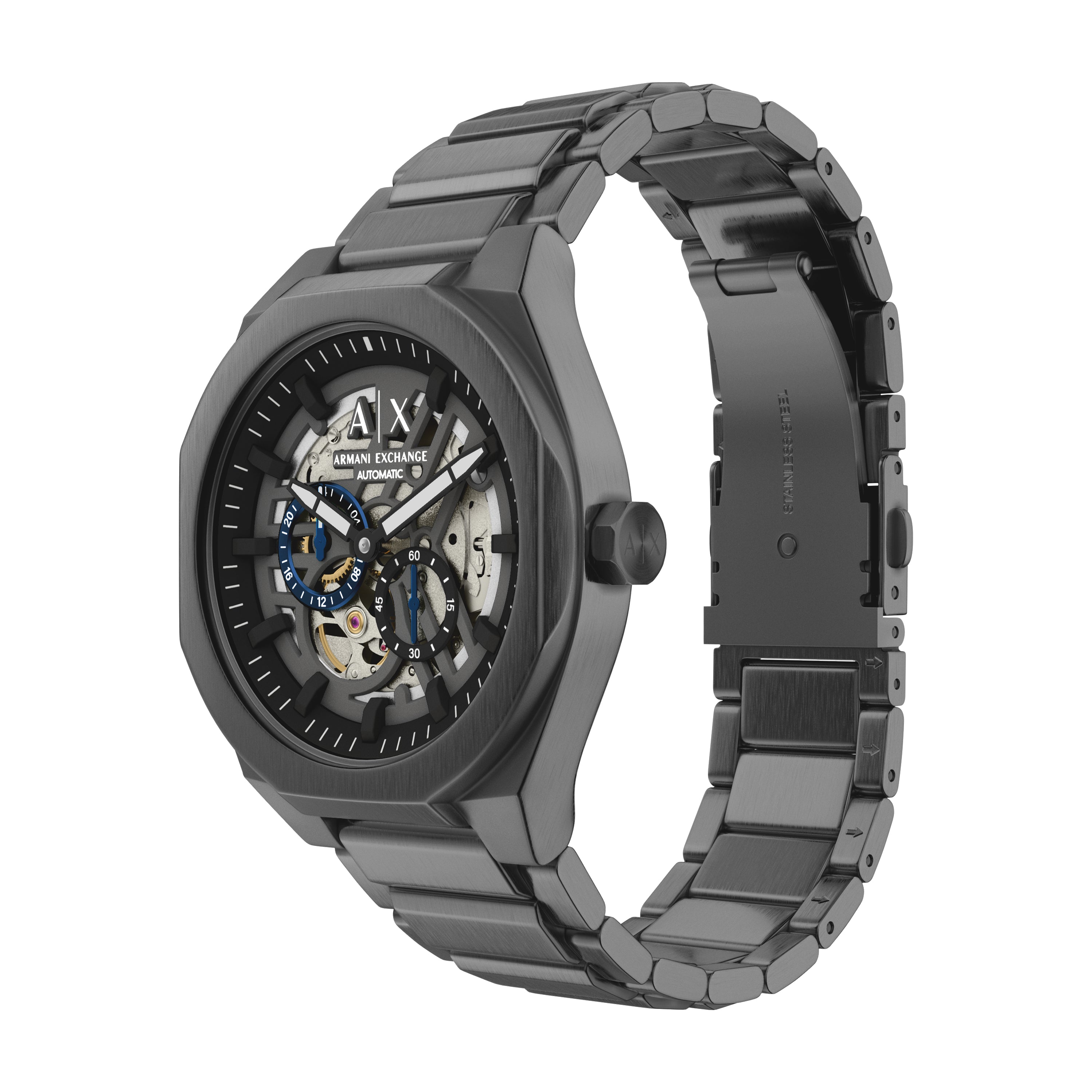 Armani Exchange Sync Automatic Gunmetal Stainless Steel Watch AX4195