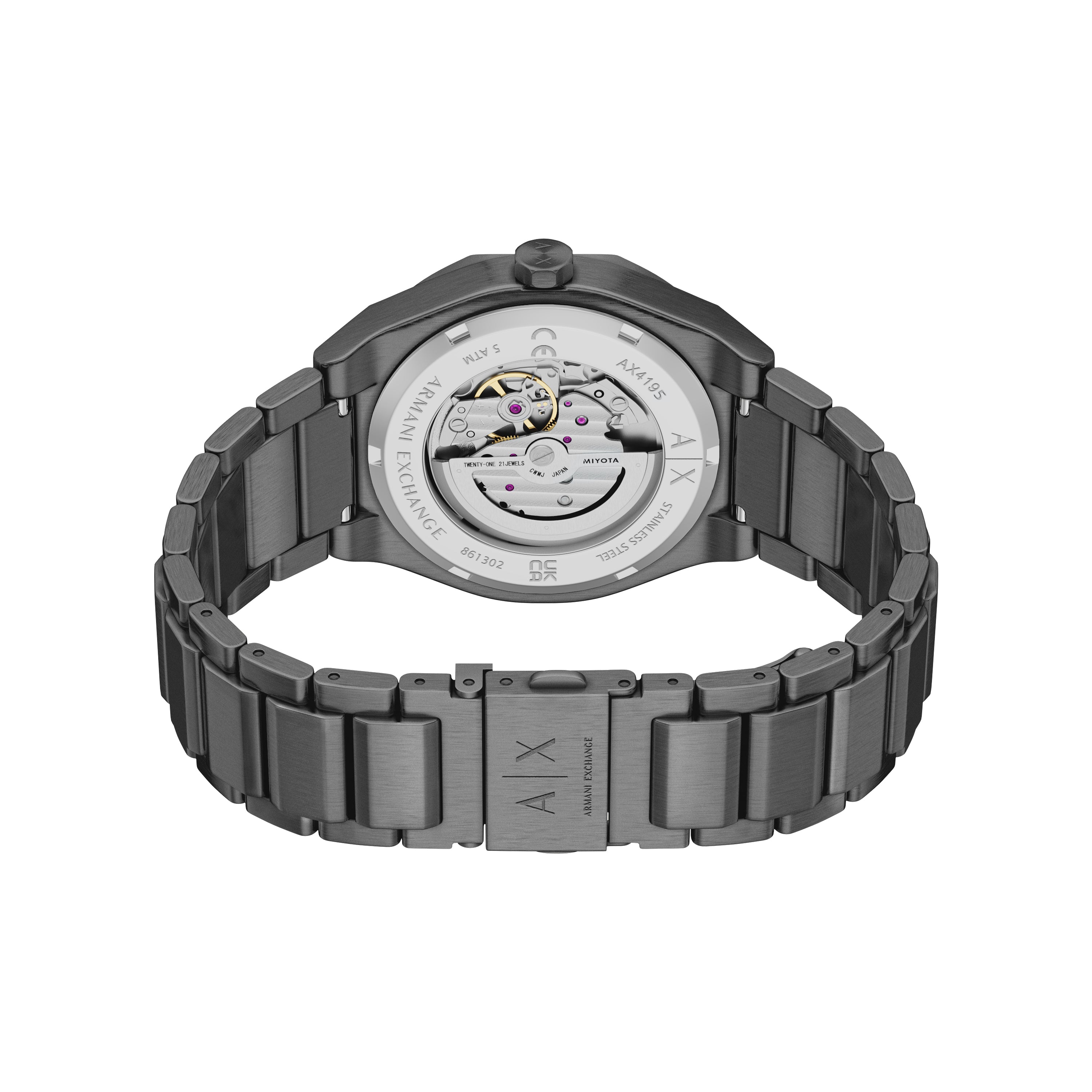 Armani Exchange Sync Automatic Gunmetal Stainless Steel Watch AX4195