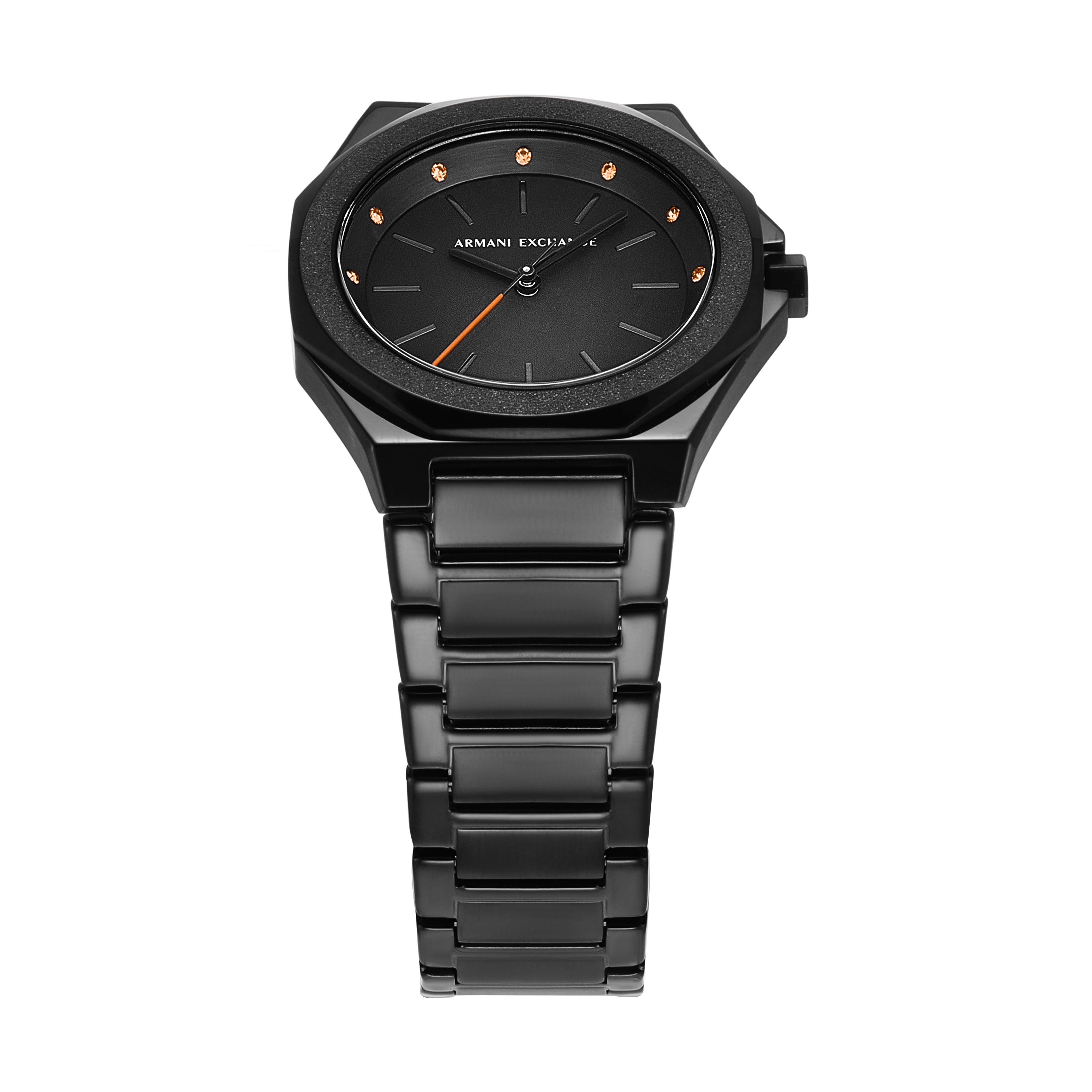 Armani Exchange Three Hand Black Stainless Steel Watch AX4621