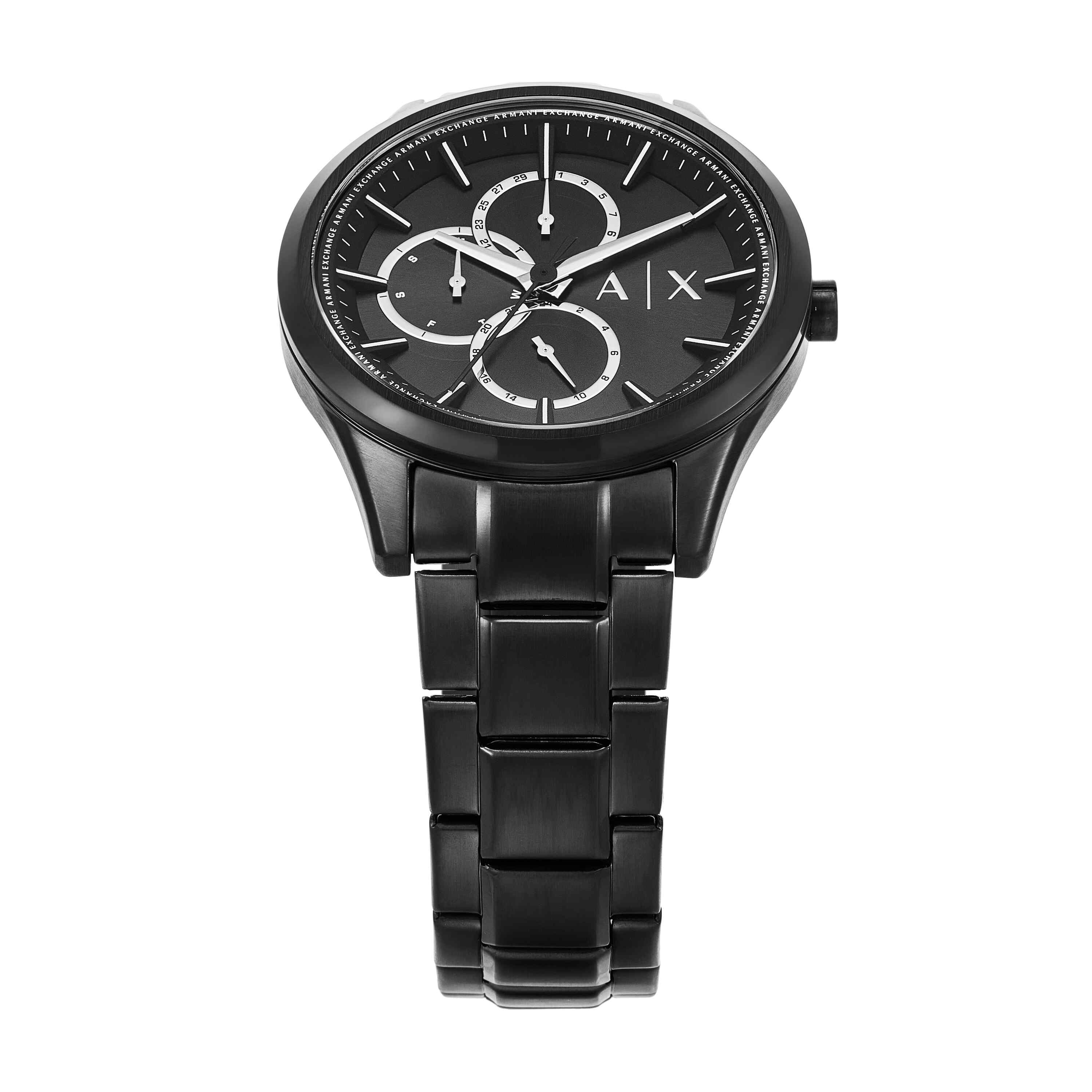 Armani Exchange Multifunction Black Stainless Steel Watch and Bracelet Set AX7154SET
