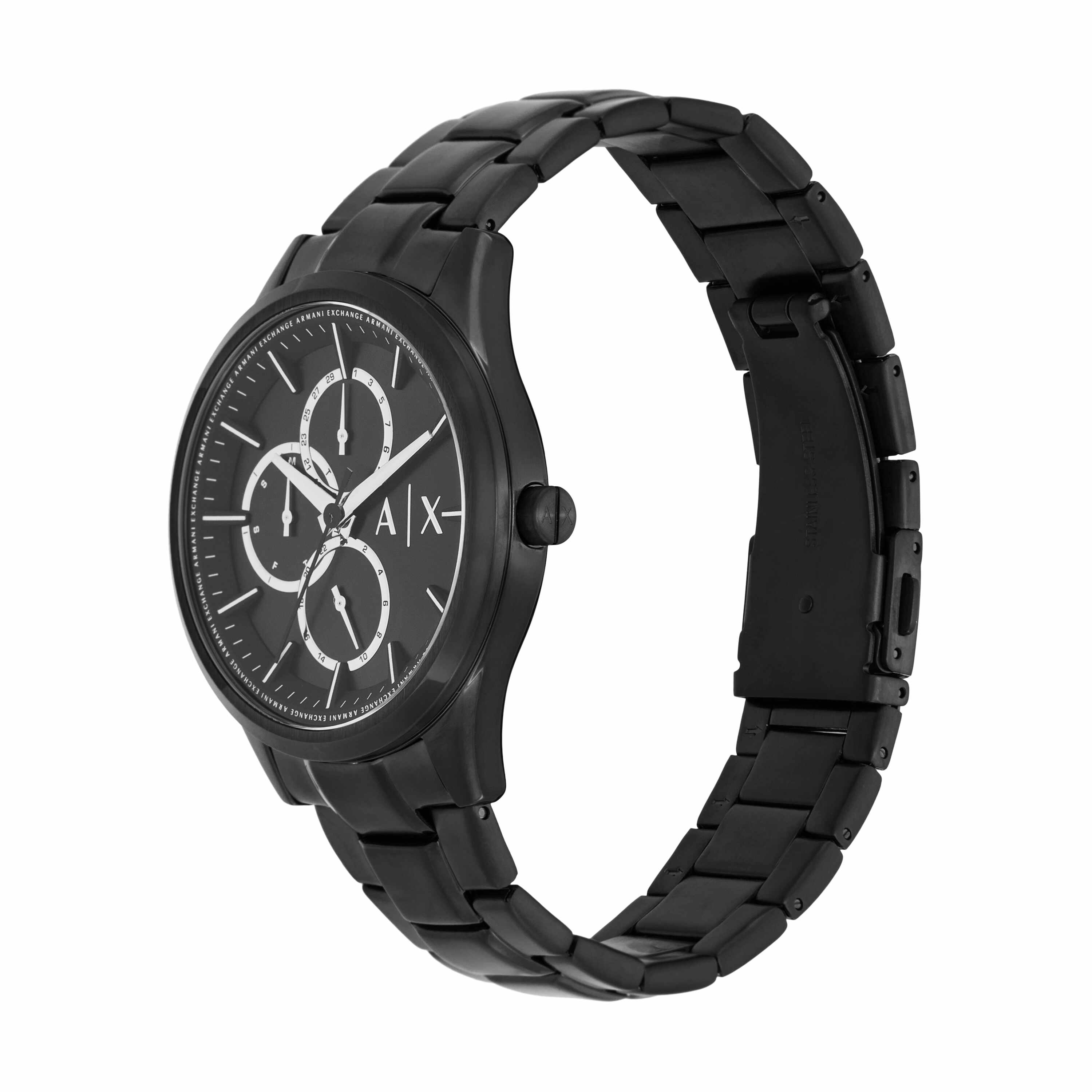 Armani Exchange Multifunction Black Stainless Steel Watch and Bracelet Set AX7154SET