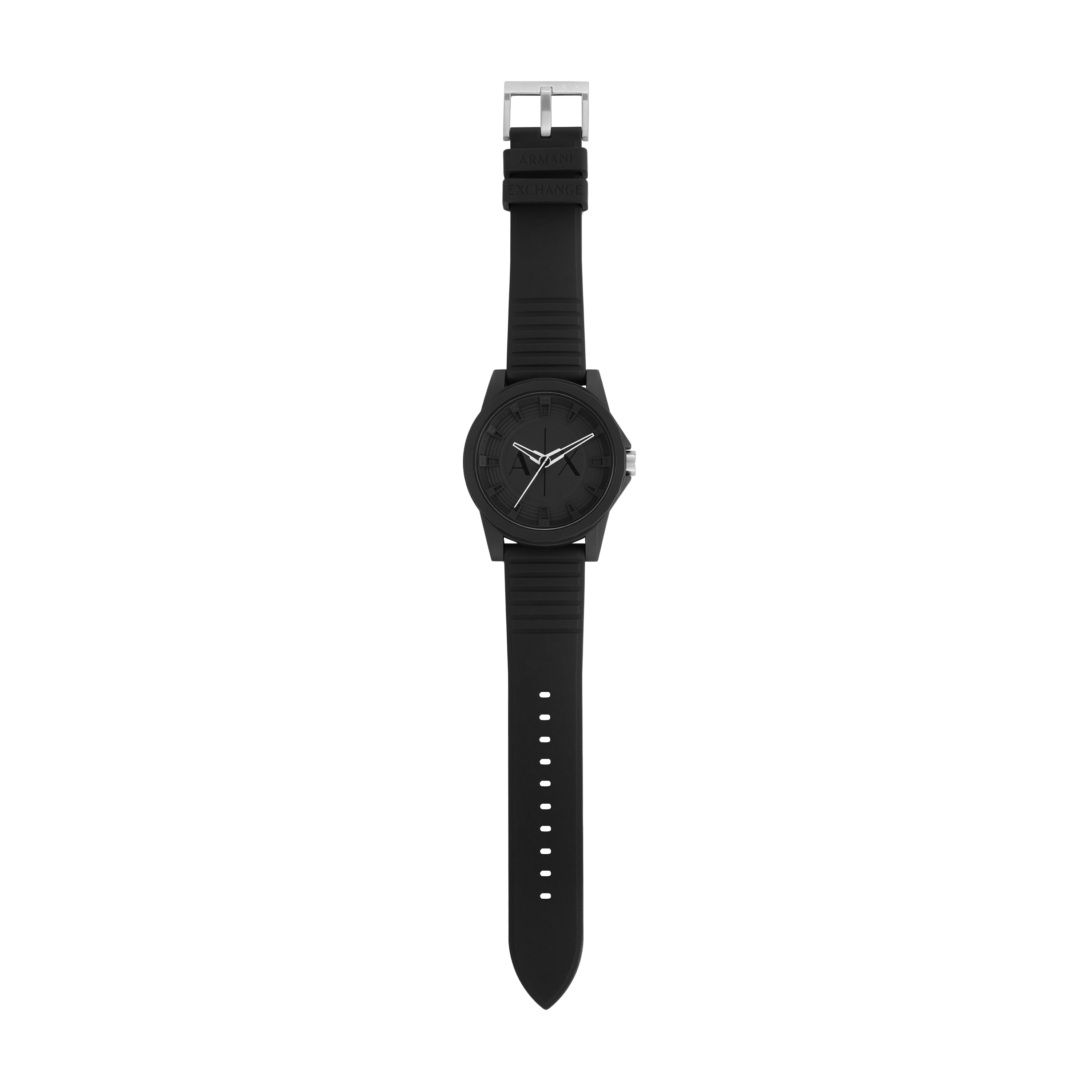 Armani Exchange Black Silicone Watch and Bracelet Set AX7159SET