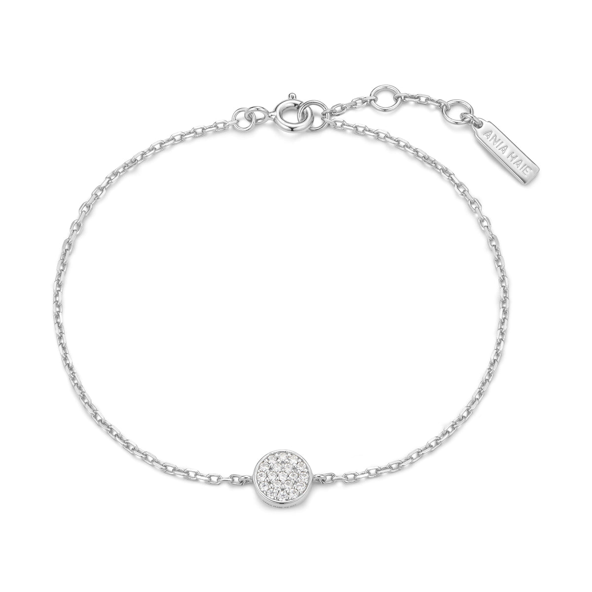 Ania Haie Silver Pave Disc Bracelet