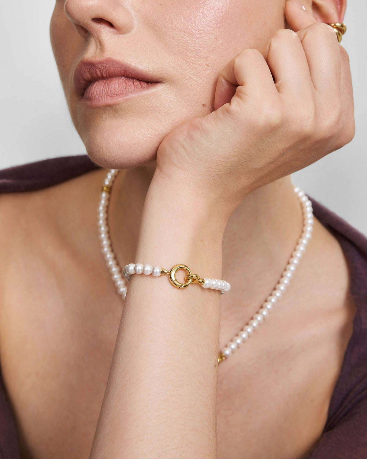 Ania Haie Gold Elegant Shell Pearl Bracelet B077-02G B077-02G view 2