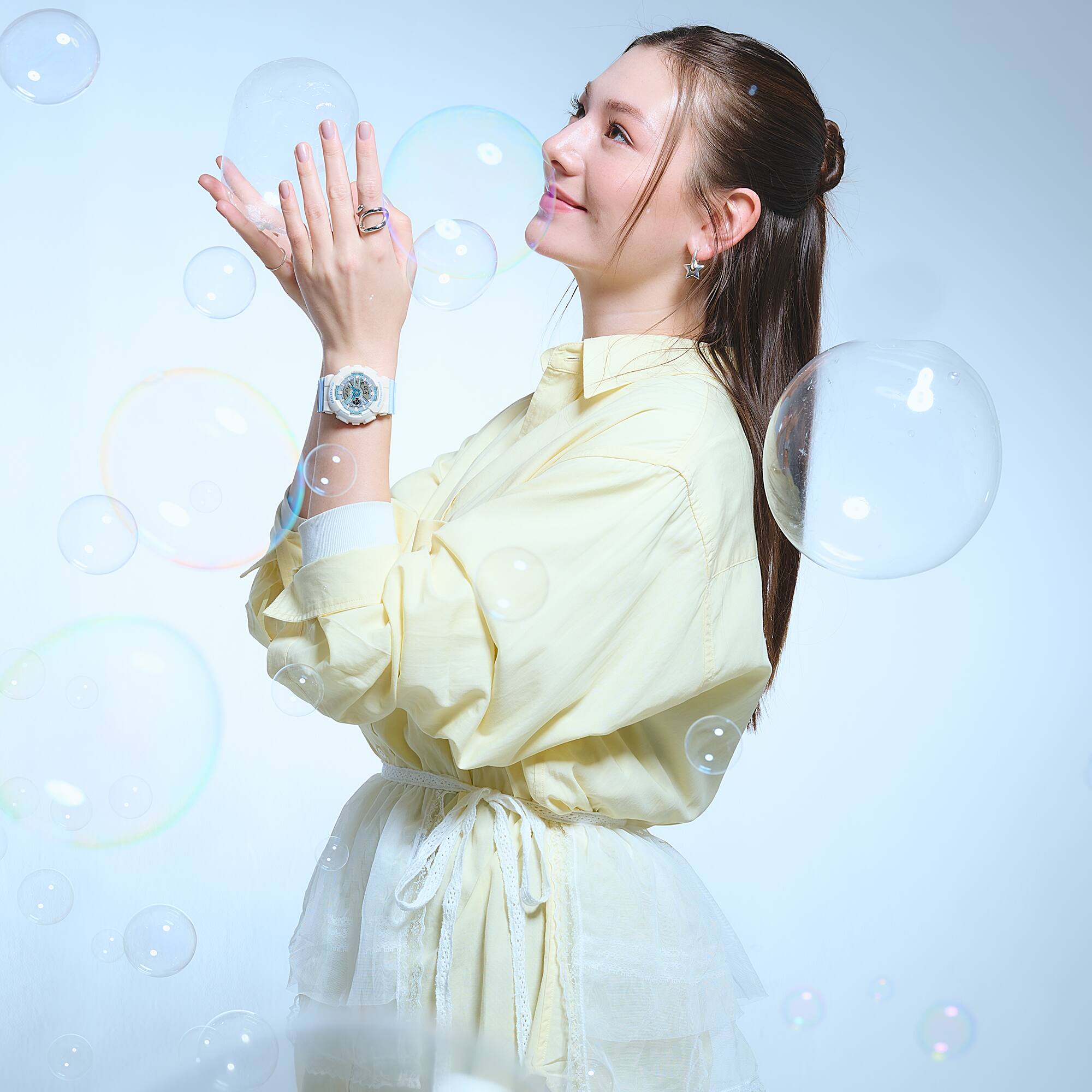 Baby-G Blue Dial Blue Resin Band Iridescent White Case Watch BA110PD-2A