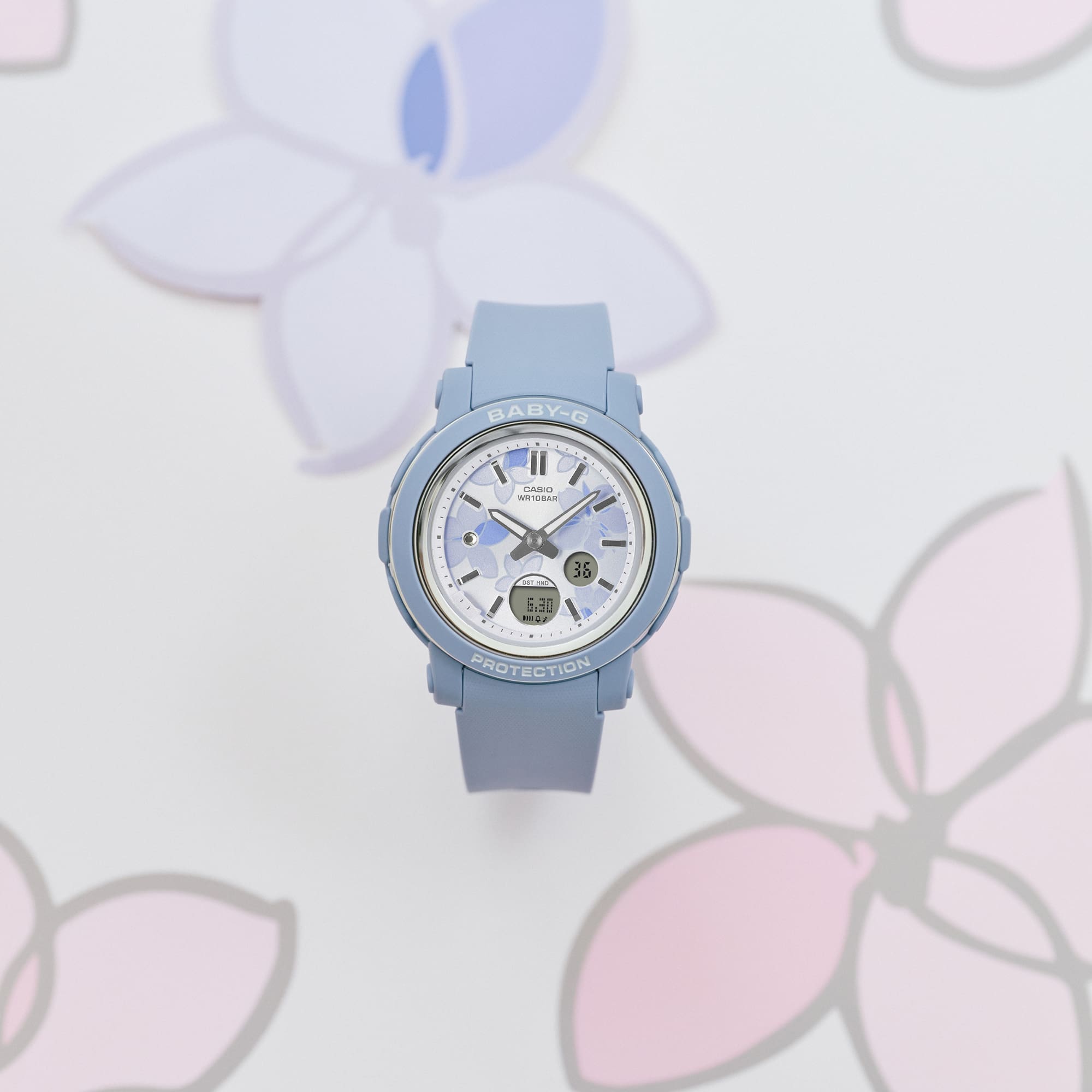 Baby-G Duo Floral Dial Blue Resin Band Watch BGA290FL-2A