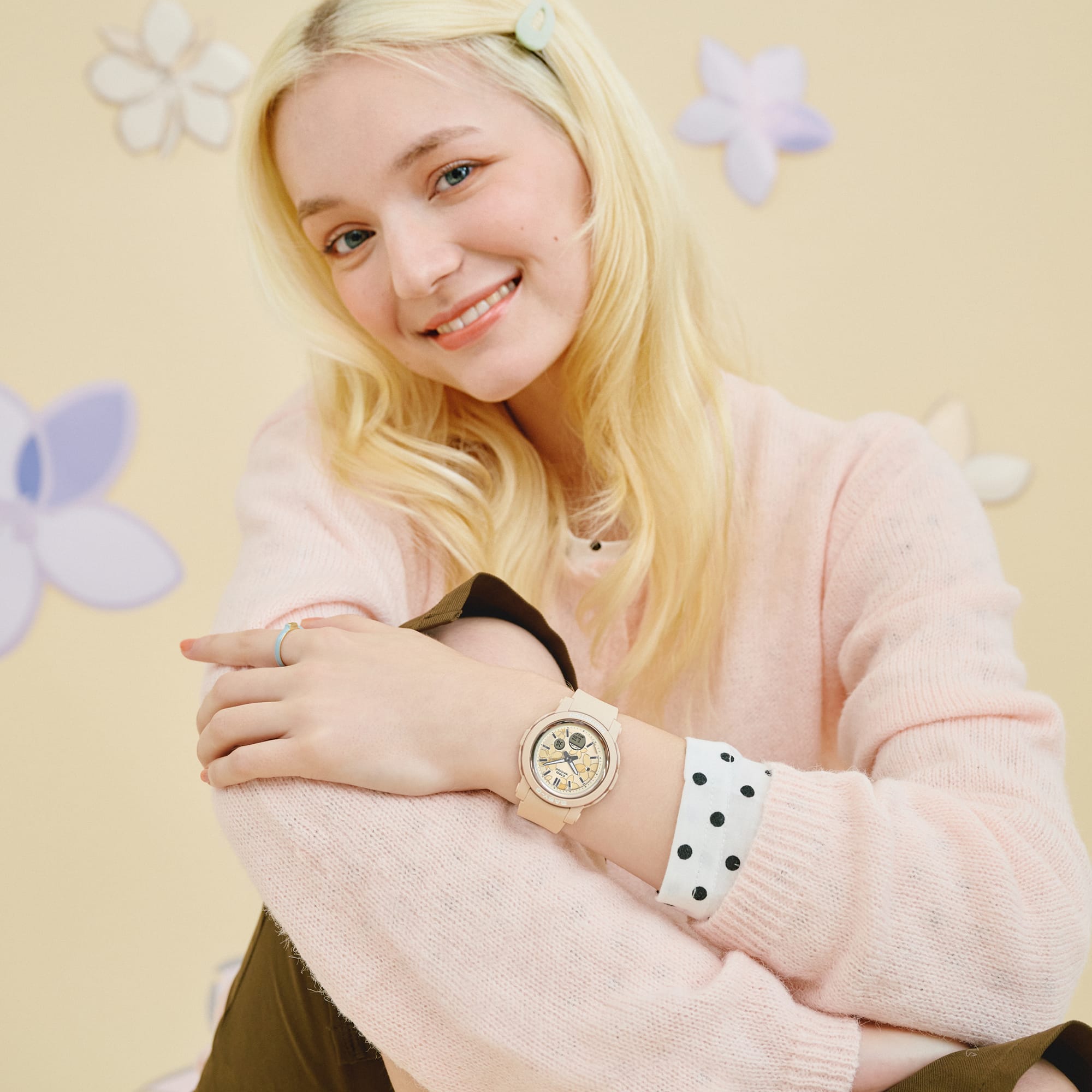 Baby-G Duo Floral Dial Pink Resin Band Watch BGA290FL-4A