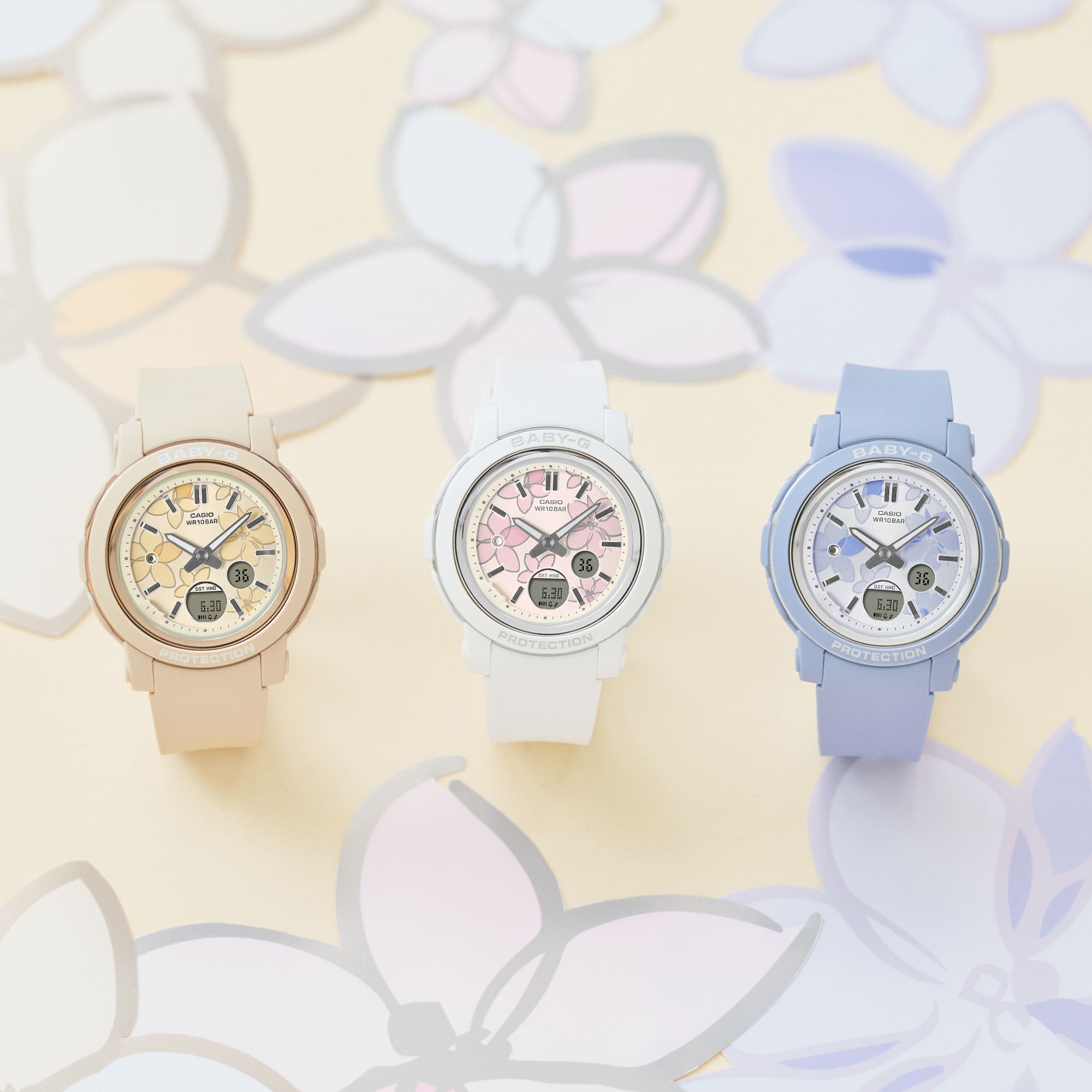 Baby-G Duo Floral Dial Pink Resin Band Watch BGA290FL-4A