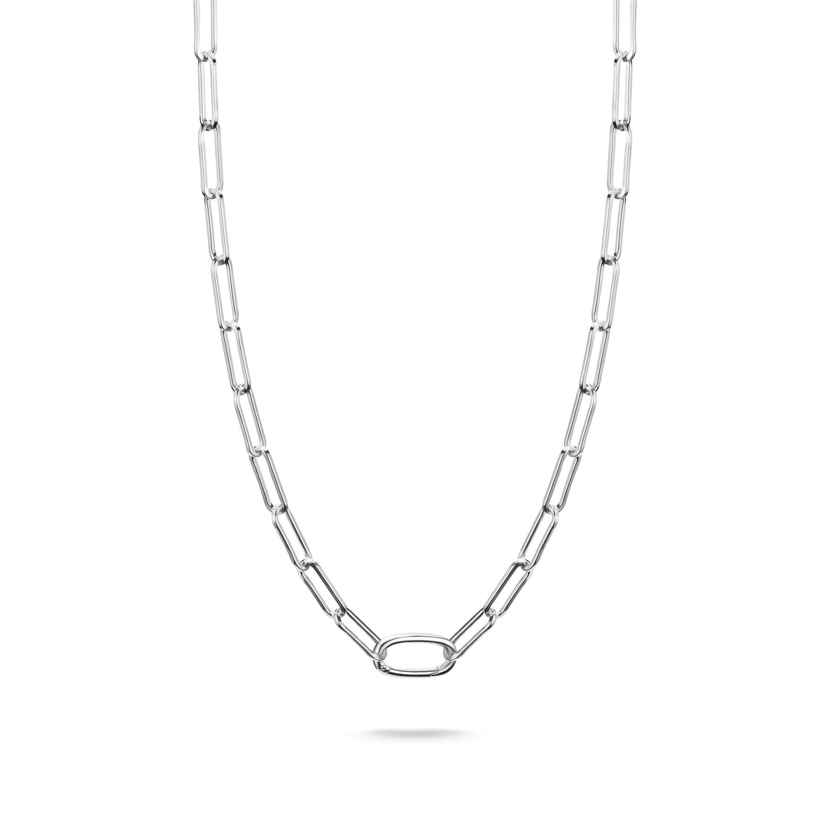 Thomas Sabo Silver-Plated Charm Club Paperclip Necklace TC1207M-50 TC1207M-50 front packshot