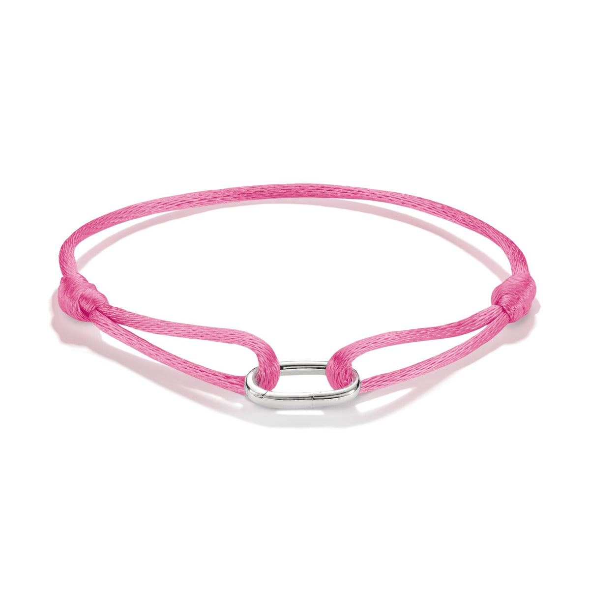 Thomas Sabo Pink Textile Charm Club Bracelet with Silver-Plated Clasp TC1210MPI TC1210MPI front packshot