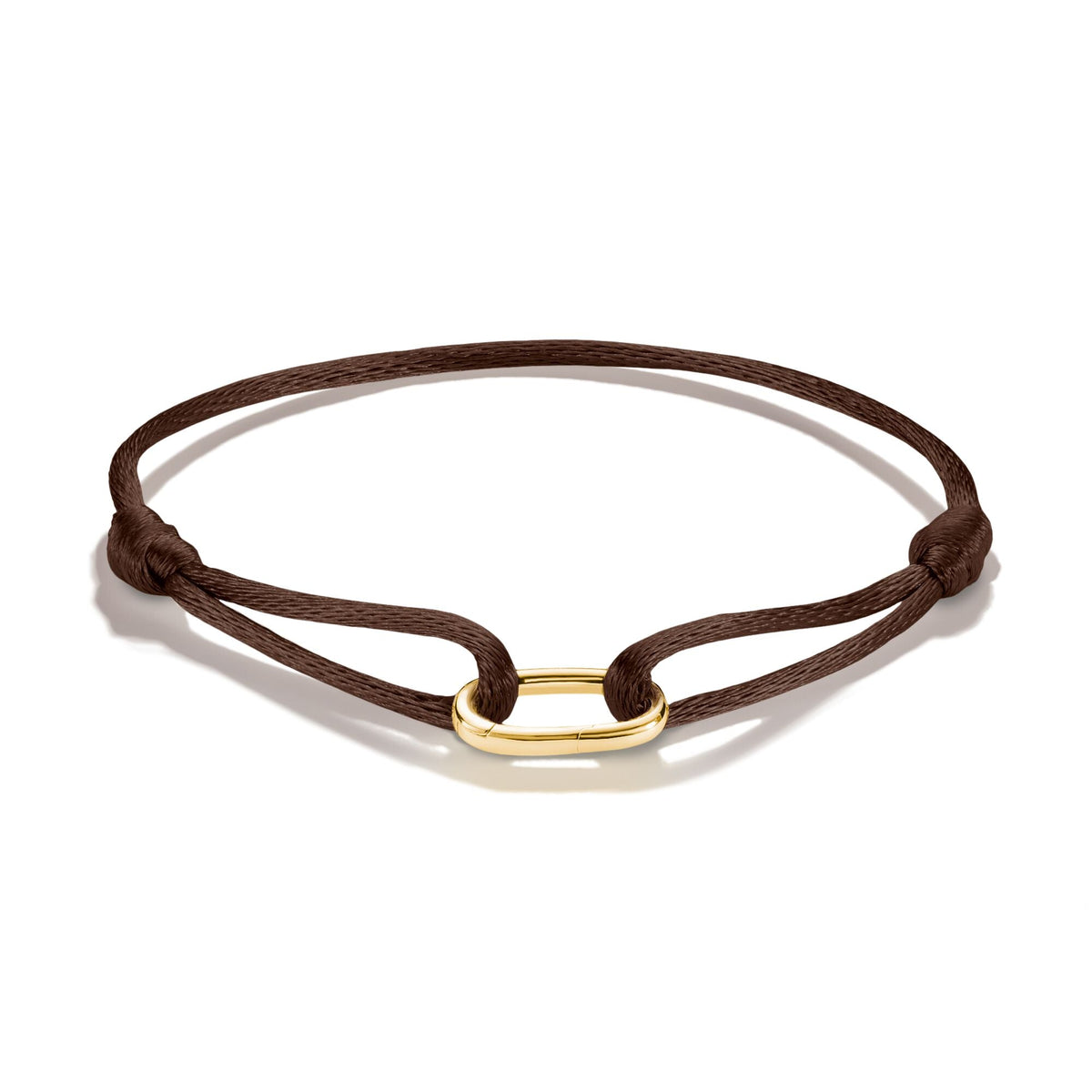 Thomas Sabo Brown Textile Charm Club Bracelet with Gold-Tone Clasp TC1210MBRY TC1210MBRY front packshot