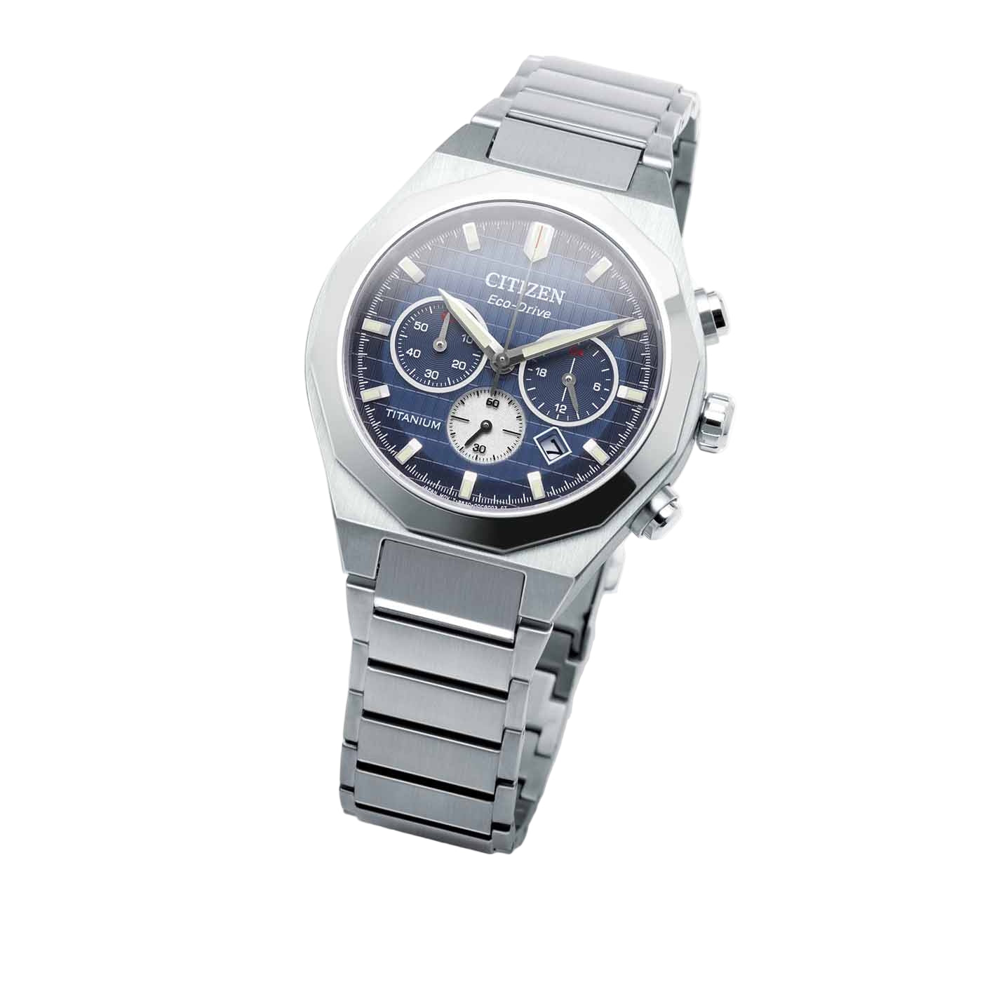 Citizen Super Titanium Zenshin Senkei Blue Dial Stainless Steel Watch CA4691-59L