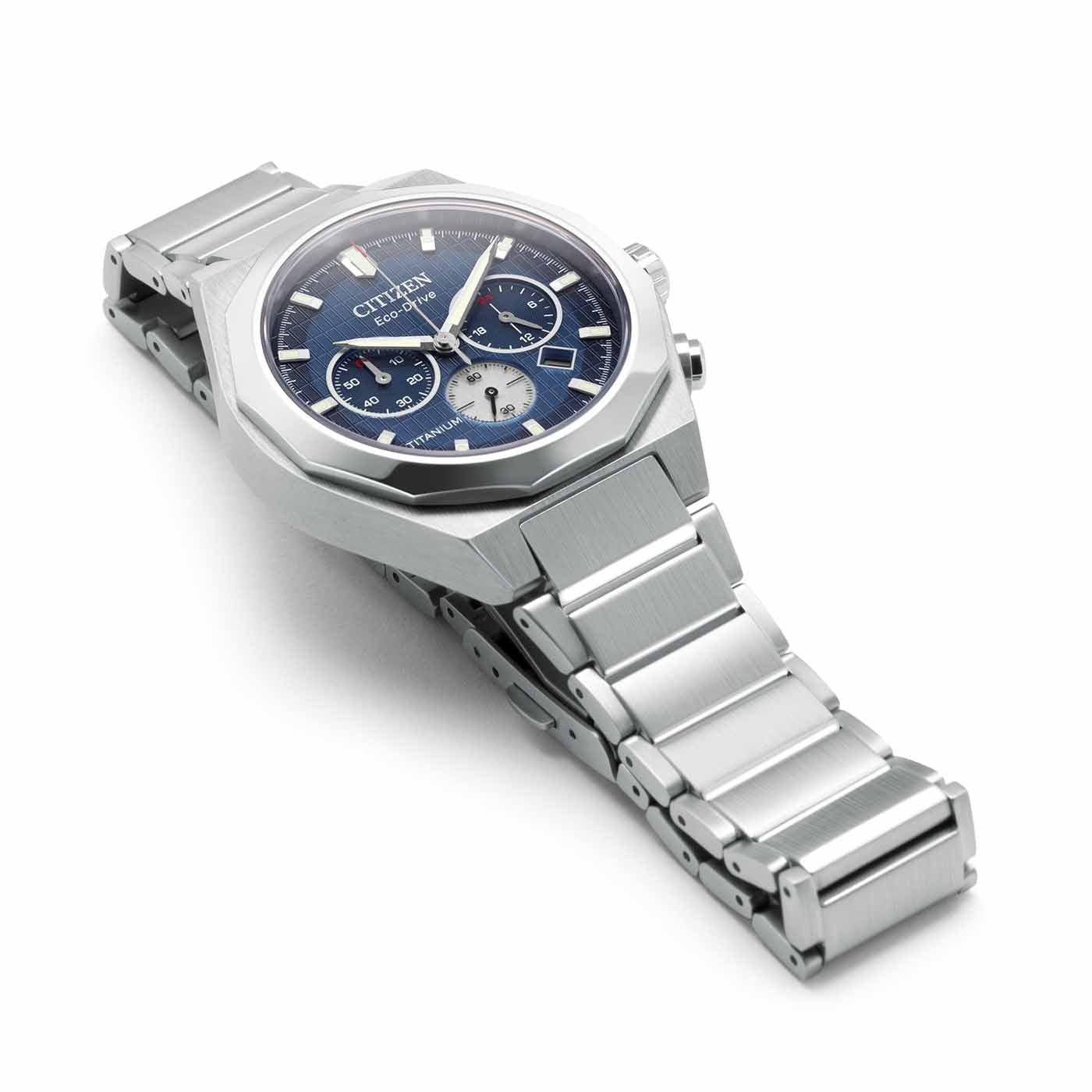 Citizen Super Titanium Zenshin Senkei Blue Dial Stainless Steel Watch CA4691-59L