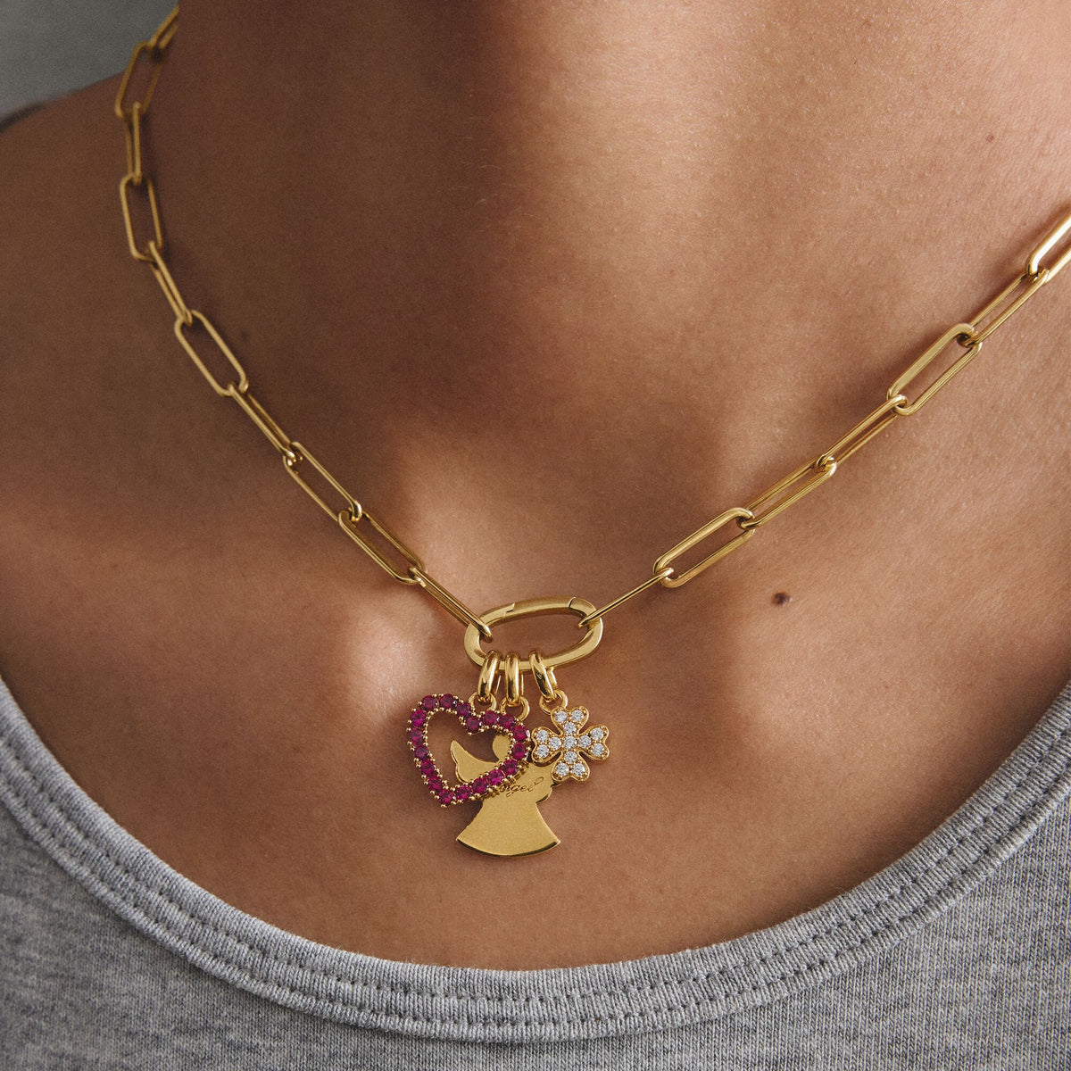 Thomas Sabo Gold-Plated Four-Leaf Clover Charm with White Zirconia CCC1281MY CCC1281MY view 4