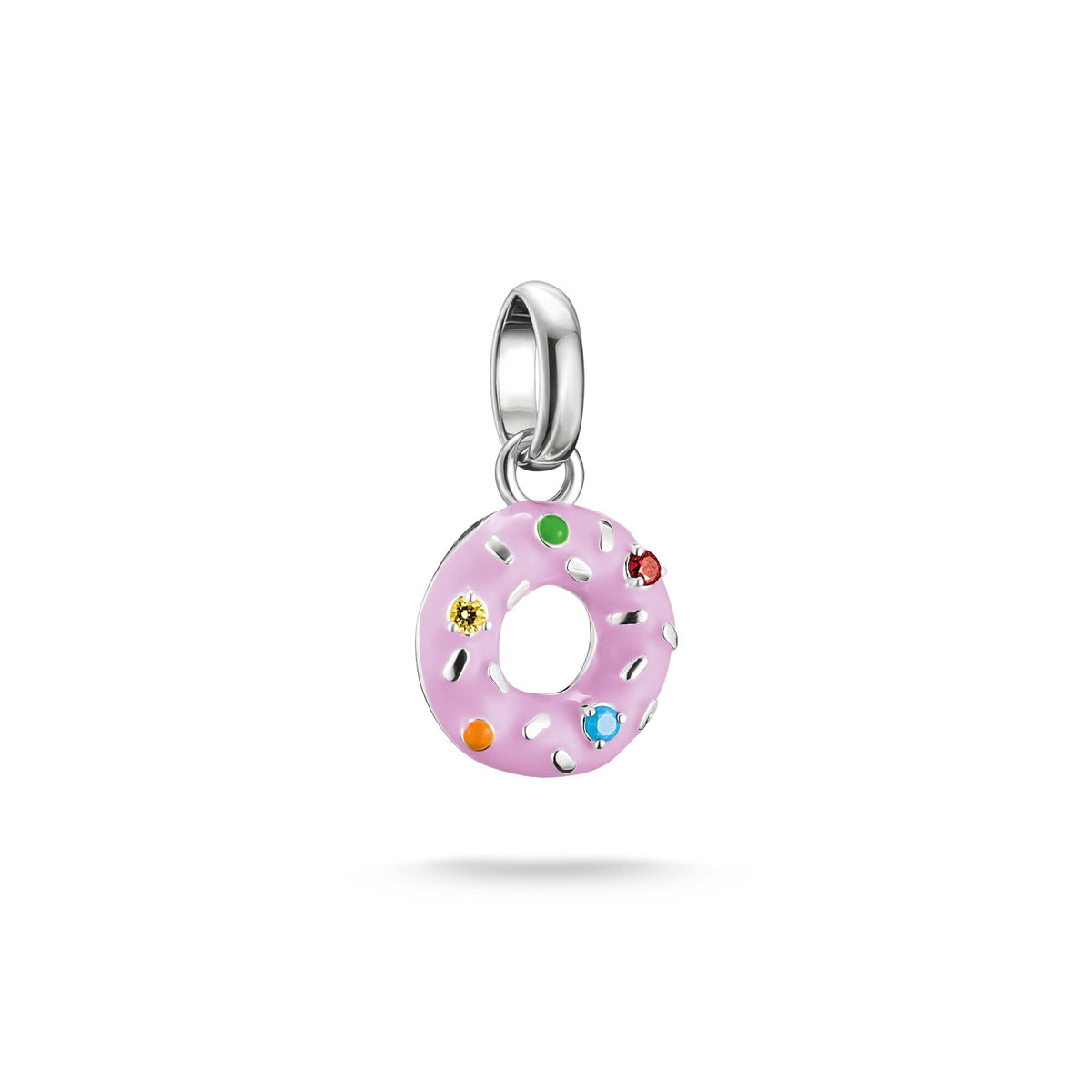 Thomas Sabo Silver-Plated Donut Charm with Colourful Stones CCC1367M CCC1367M front packshot