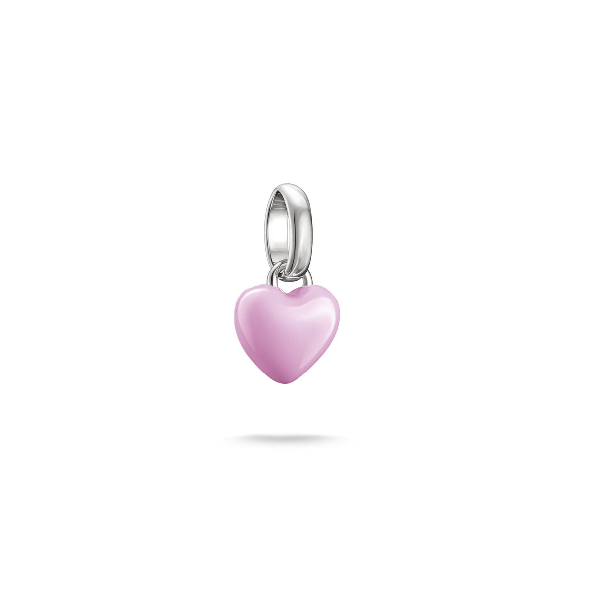 Thomas Sabo Silver-Plated Pink Enamel Heart Charm CCC1368MPI CCC1368MPI front packshot