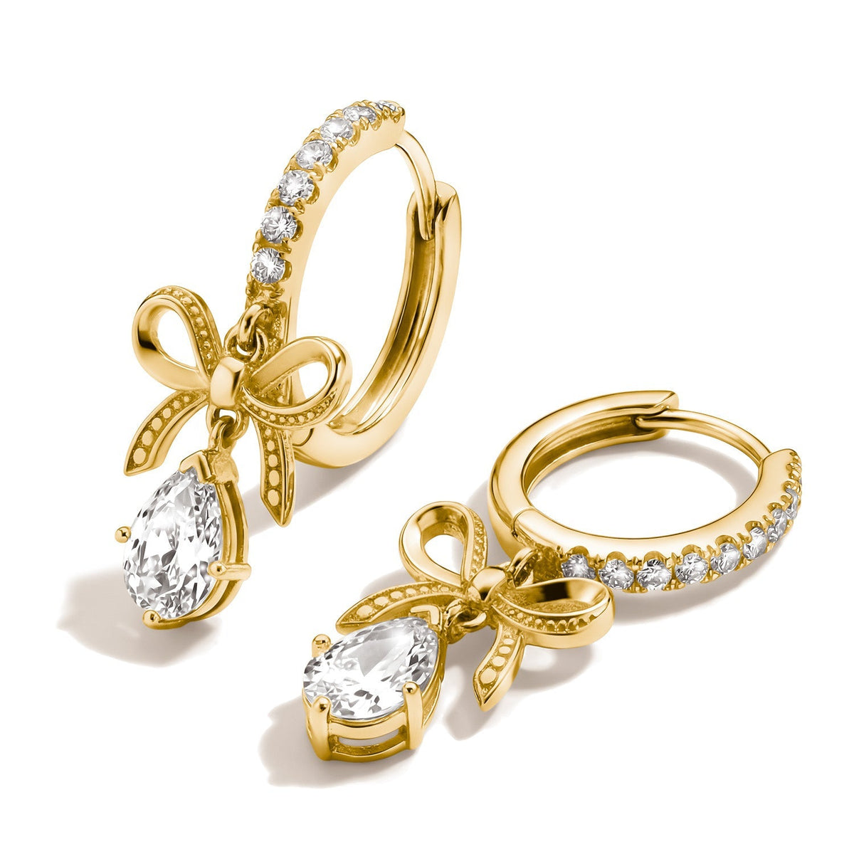 Thomas Sabo Hoop earrings Bow with zirconia in teardrop shape