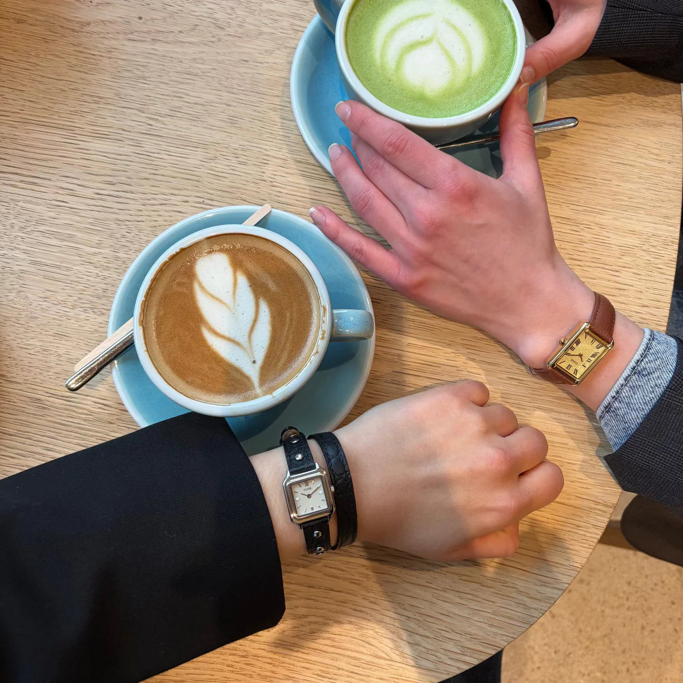 CLUSE Gracieuse Watch Double Leather Black Band Studs Silver Women's Watch CW15508