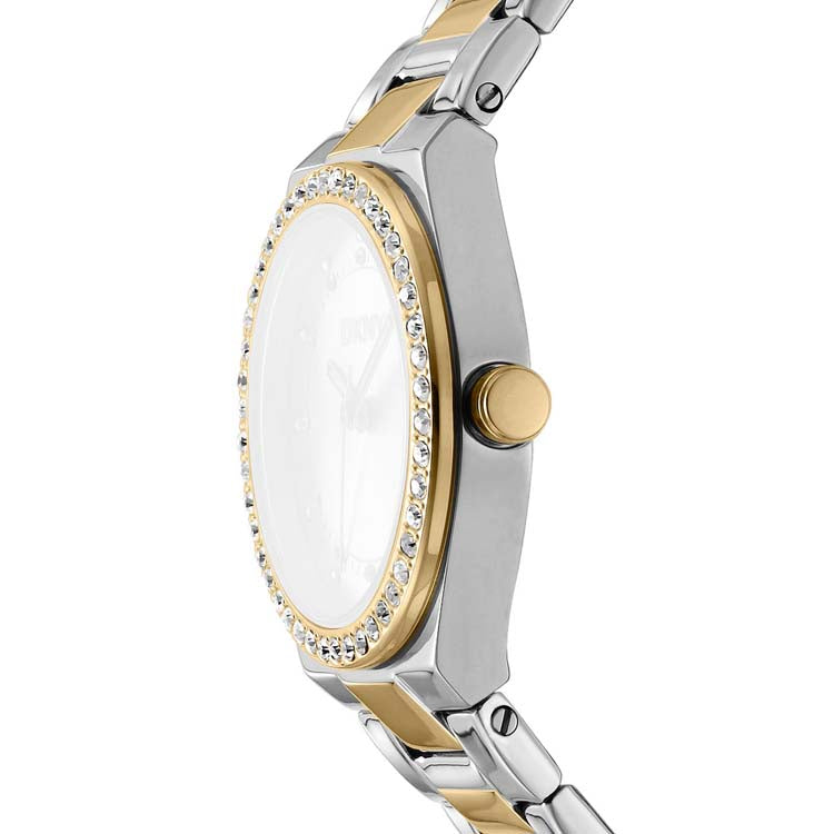 DKNY Two Tone Stainless Steel Womens 30mm Champagne Dial Watch