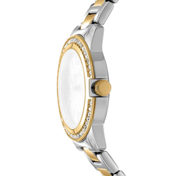 DKNY Two Tone Stainless Steel Mother of Pearl Womens Watch 30mm