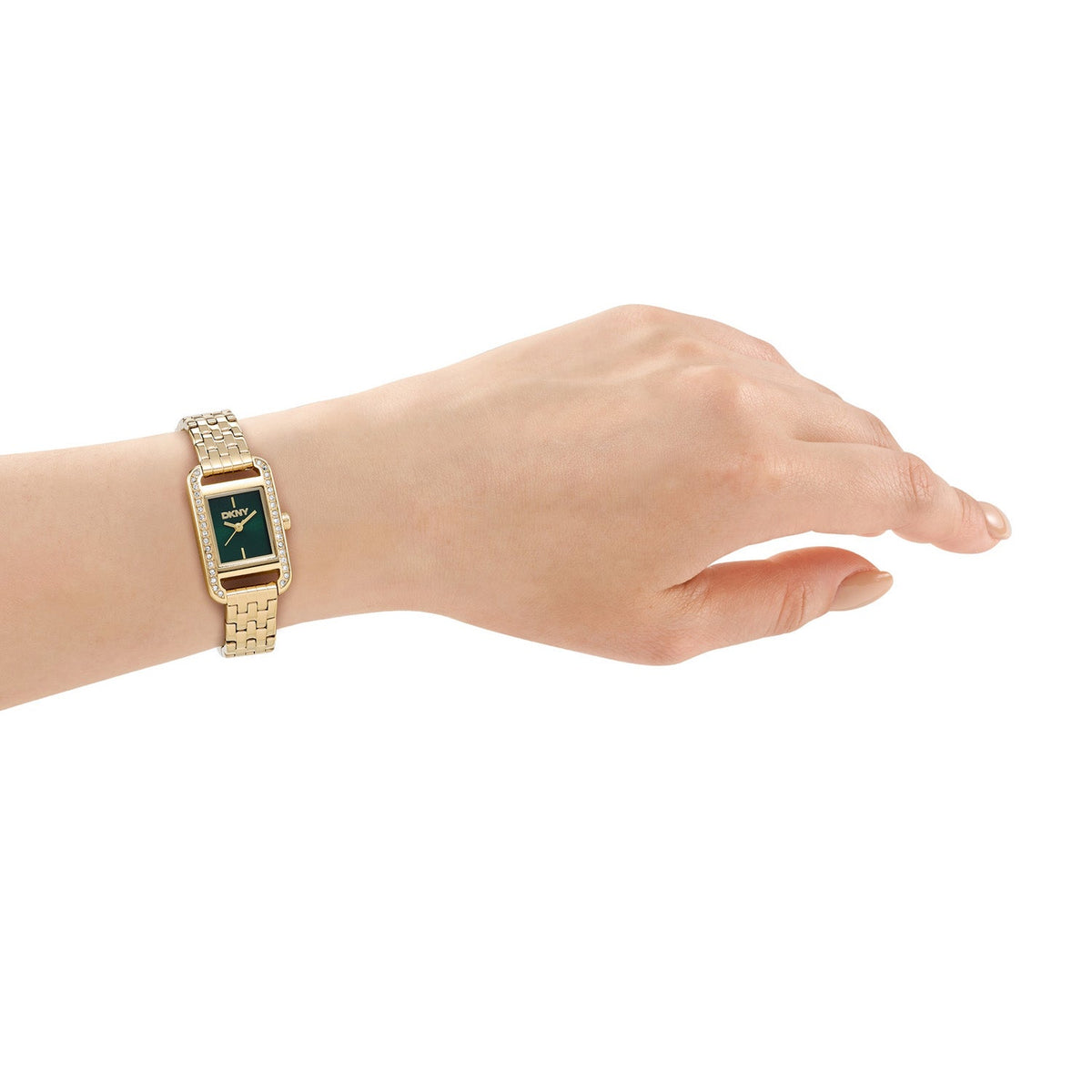 DKNY Signature Shape Gold 20x33mm Green Dial Womens Watch DK1L117M0045