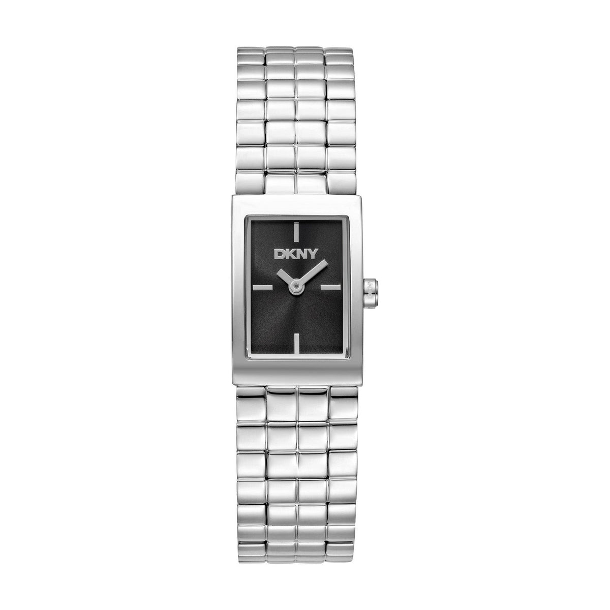 DKNY Signature Shape Silver 17x25.5mm Black Dial Womens Watch DK1L172M0025