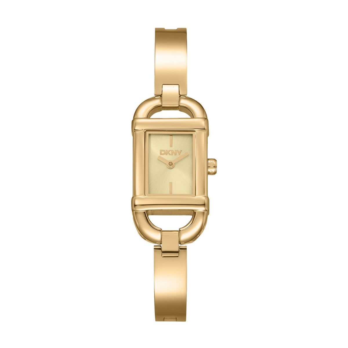 DKNY Signature Shape Champagne Dial Gold Steel Womens Watch DK1L179M0235 front packshot