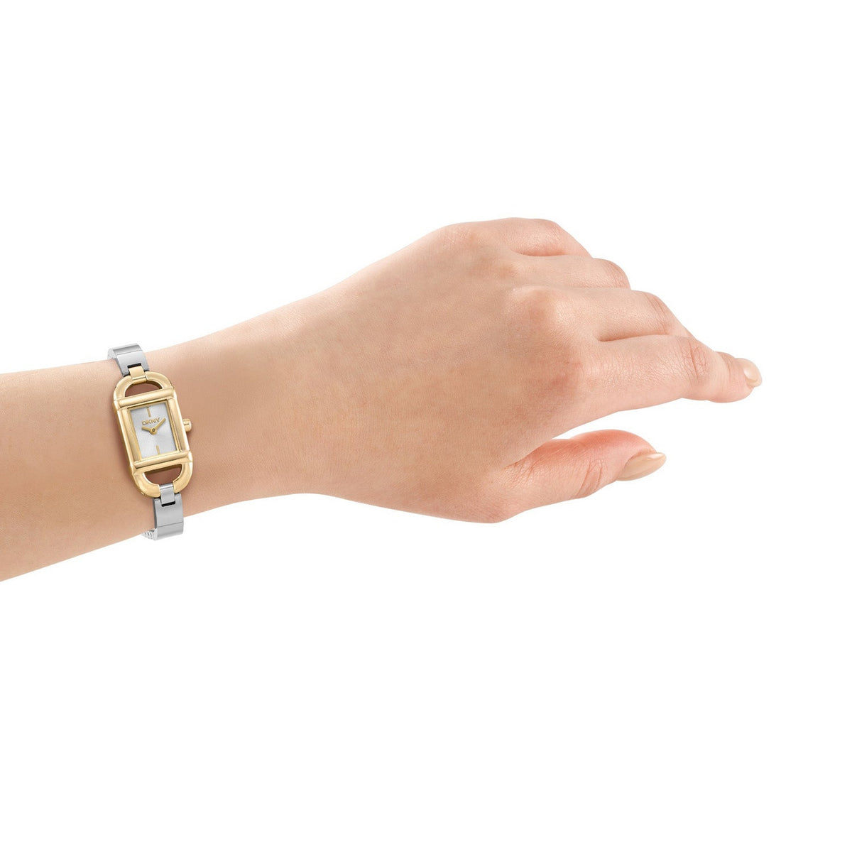 DKNY Signature Shape Silver Dial Two Tone Steel Womens Watch DK1L179M0255 view 4