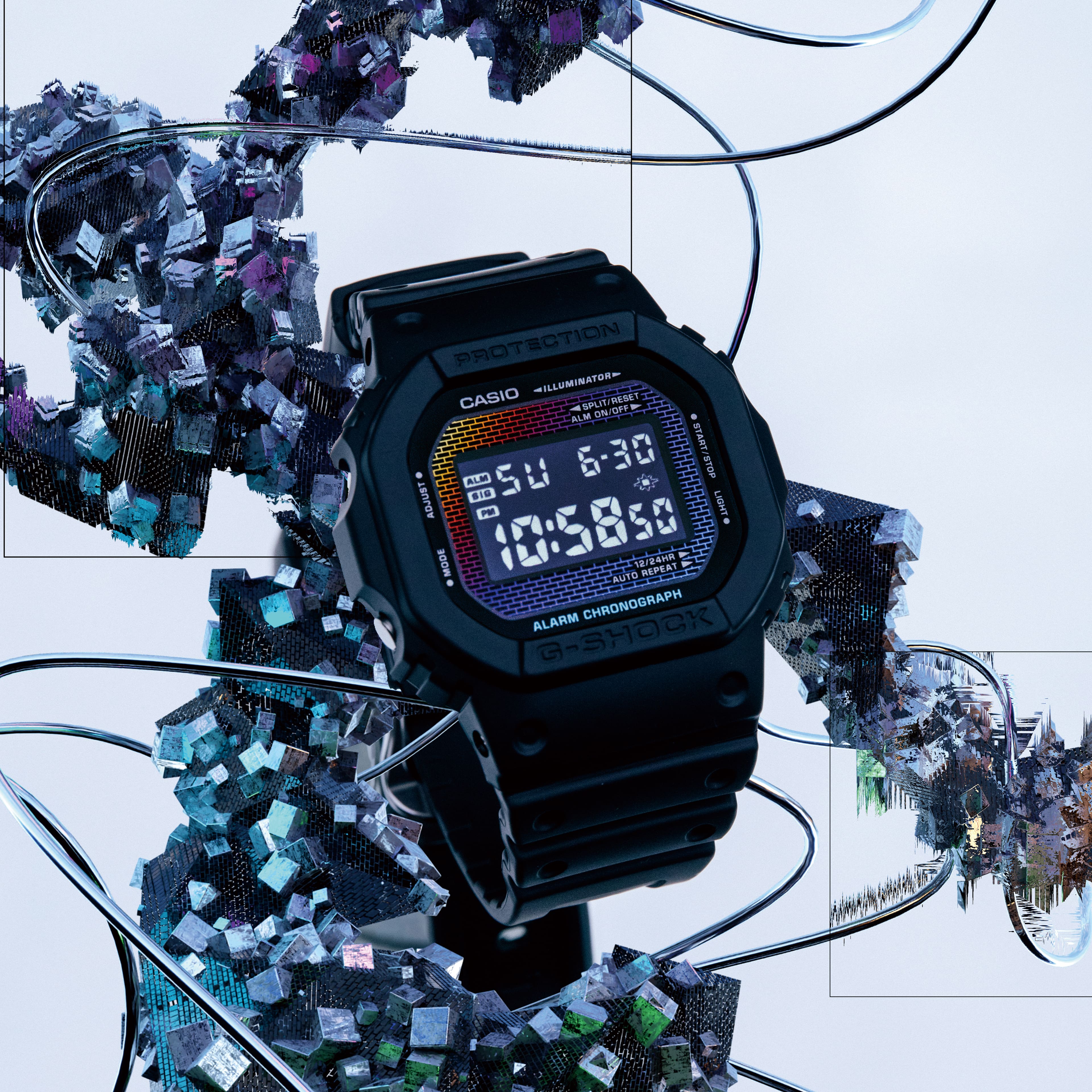 G-Shock 5600 Series Timepiece with Rainbow Gradation DW5600RW-1D