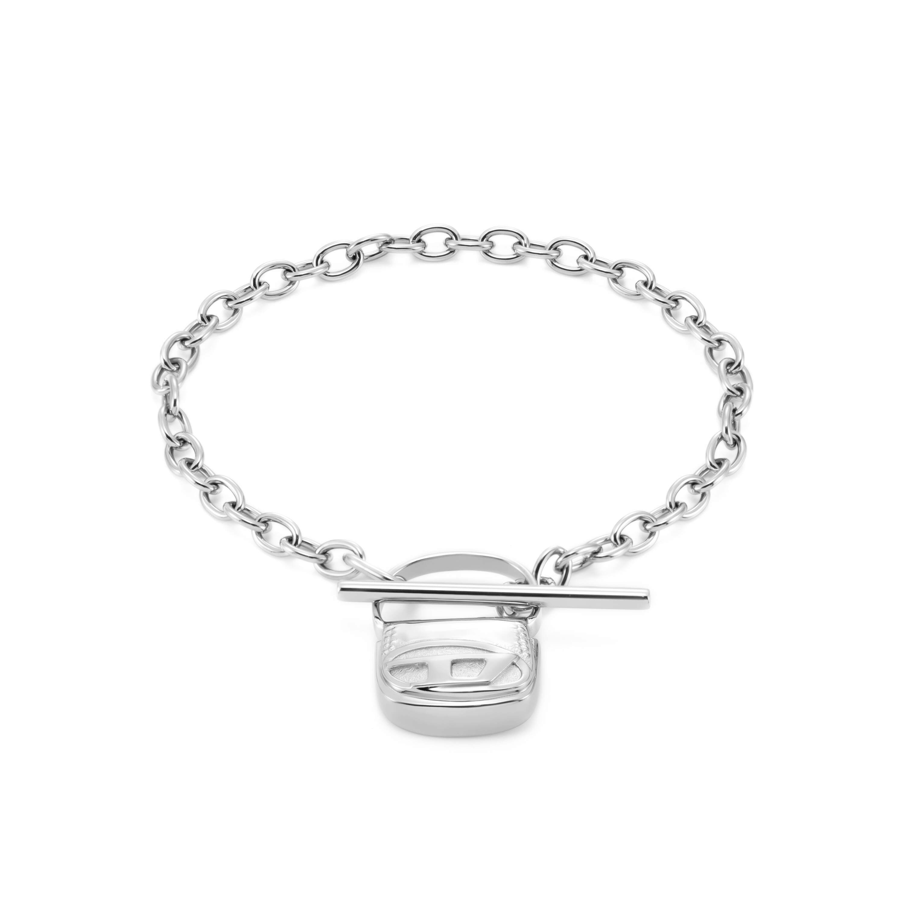 Diesel Steel Silver 1DR Bag Charm Bracelet DX1592040