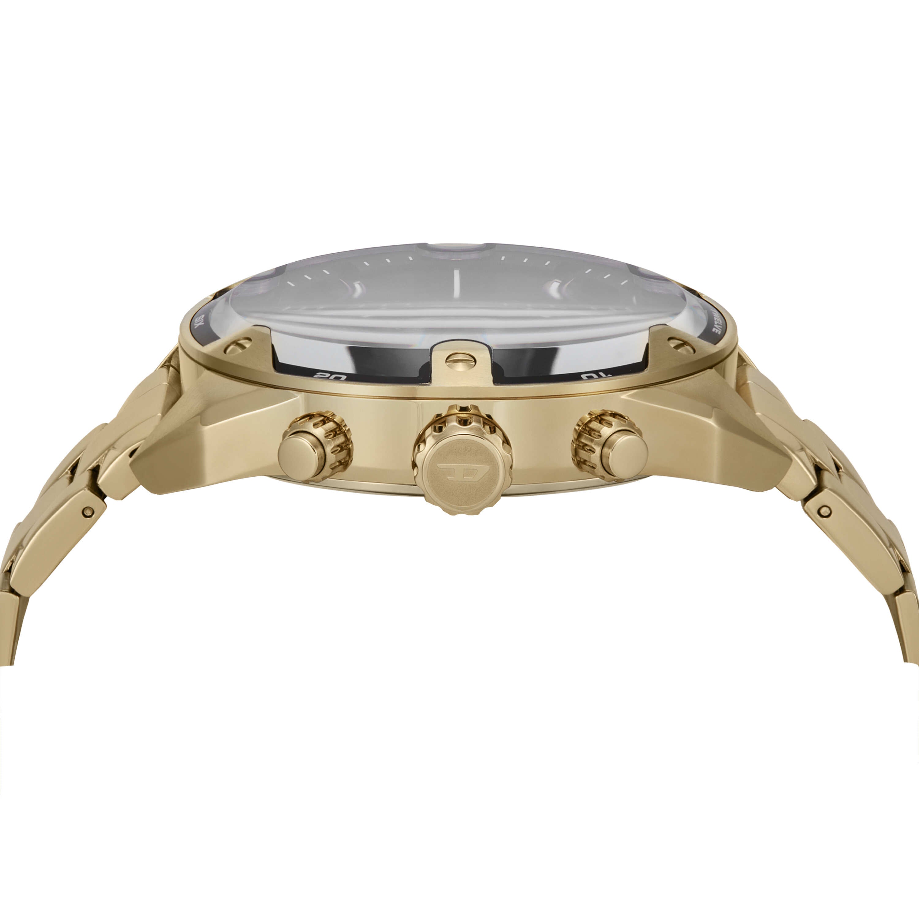 Diesel Spiked Black Dial Gold Stainless Steel Watch DZ4678