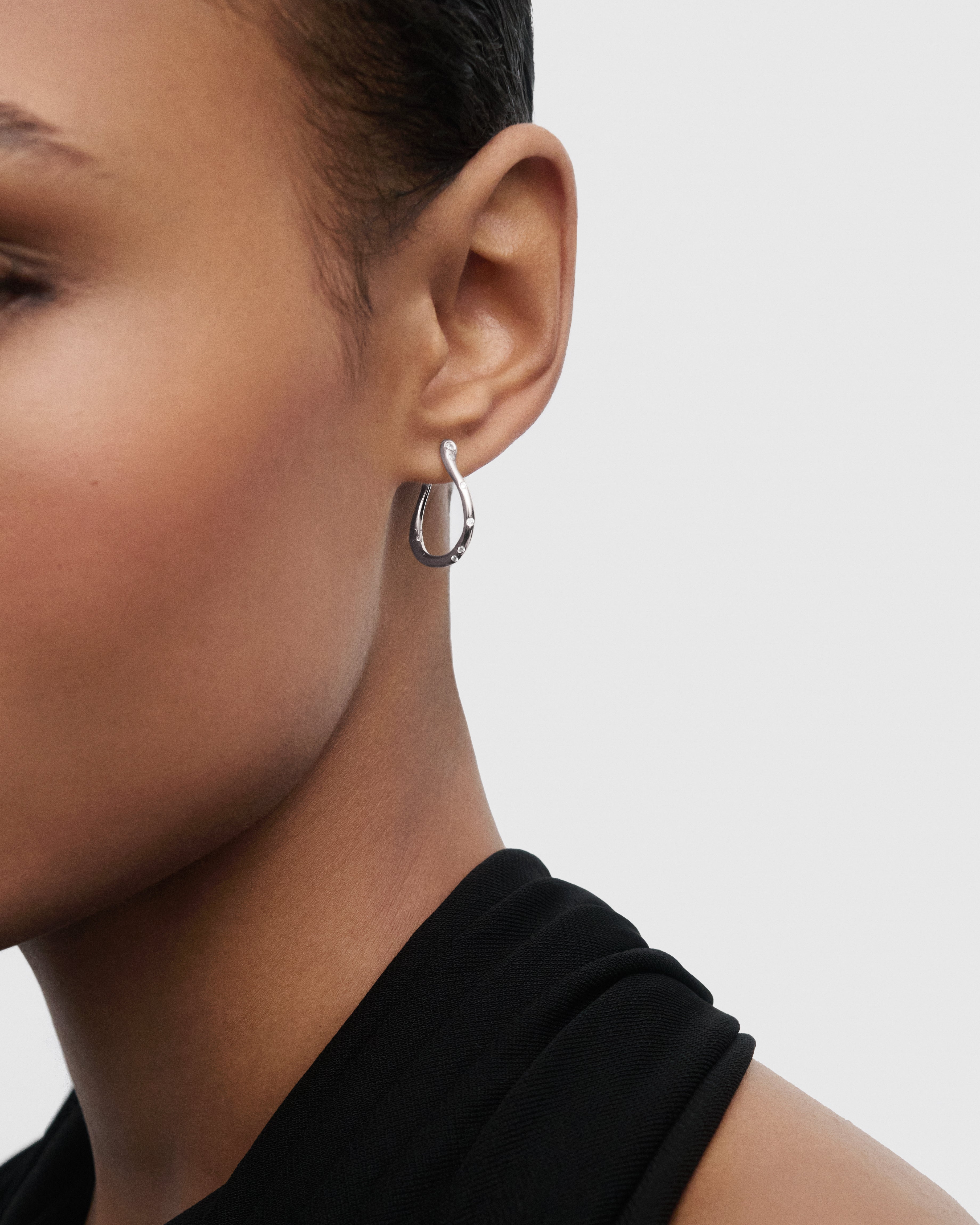 PDPAOLA Air Mini Silver Hoops