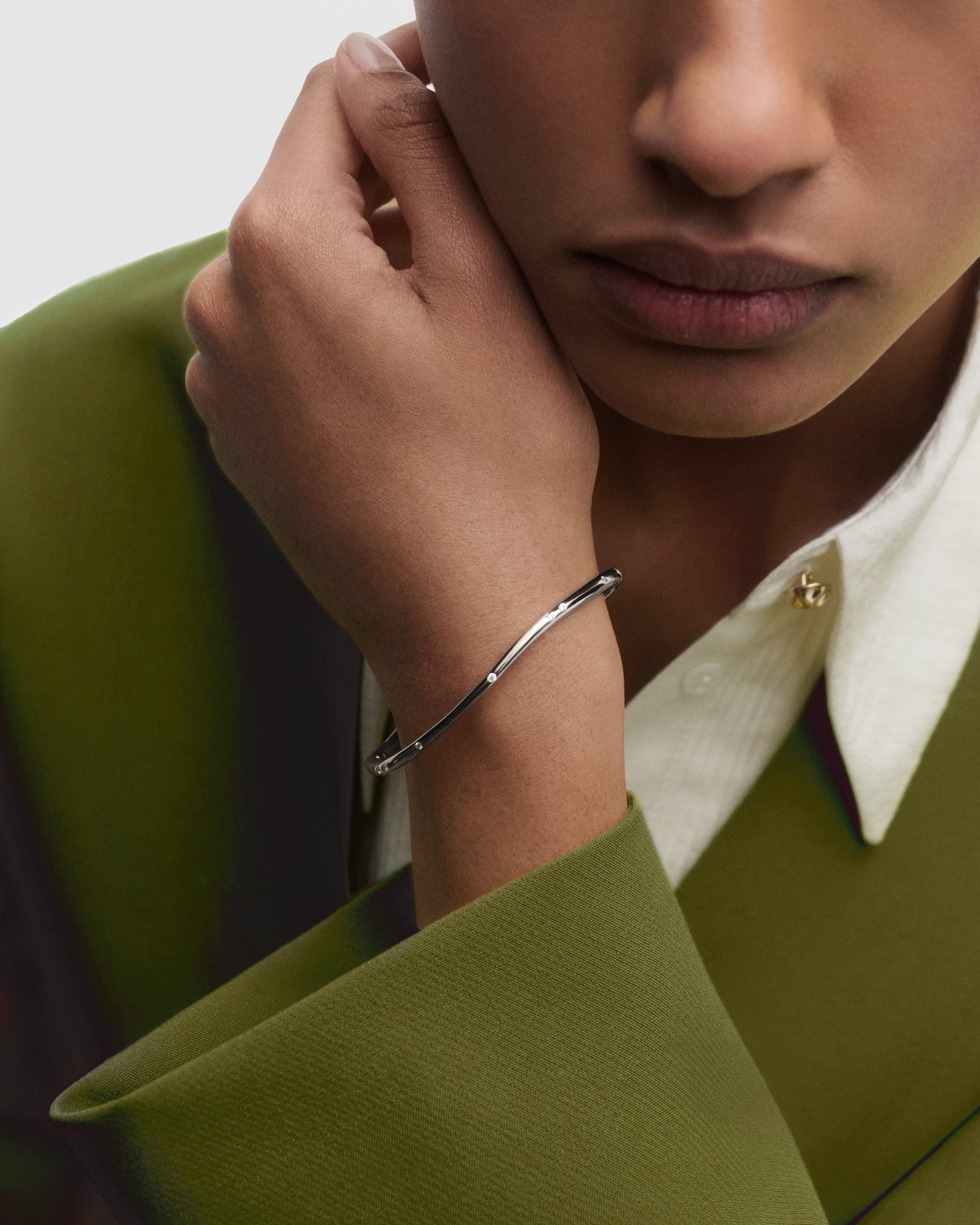 PDPAOLA Air Silver Bangle Small