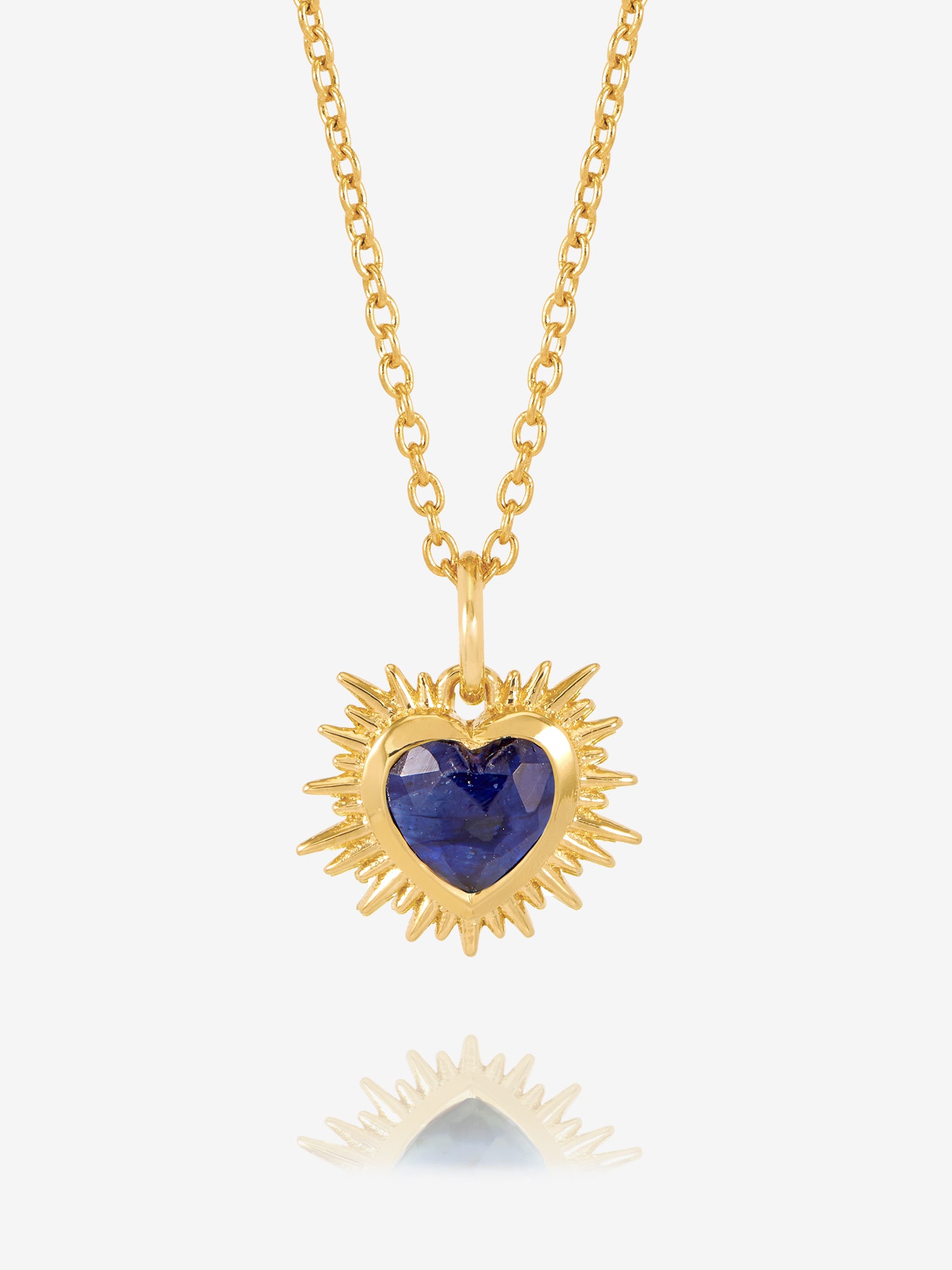 Rachel Jackson Electric Love Birthsone Heart Necklace Gold SEPTEMBER