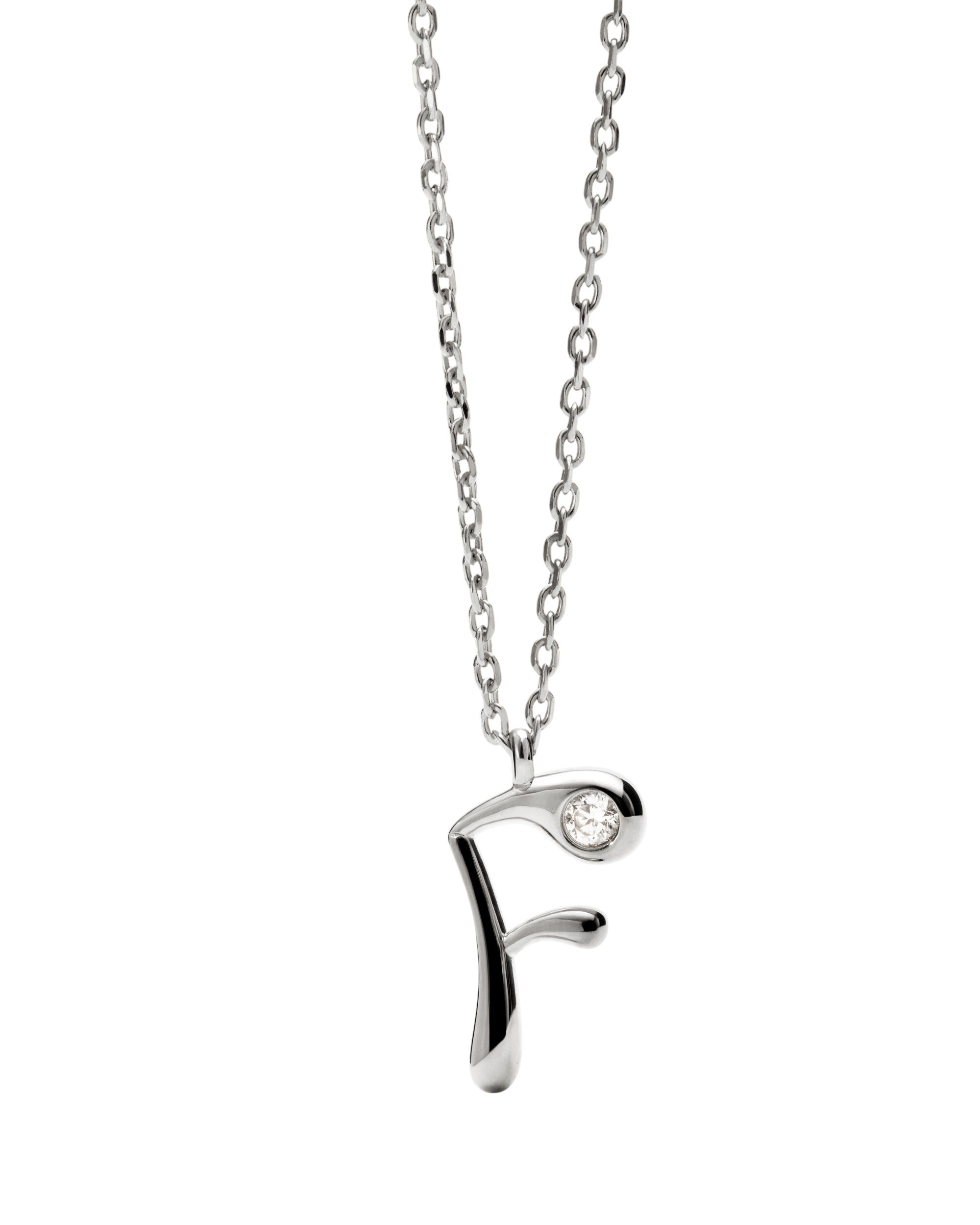 PDPAOLA Initial Letter Pendant F Necklace Silver
