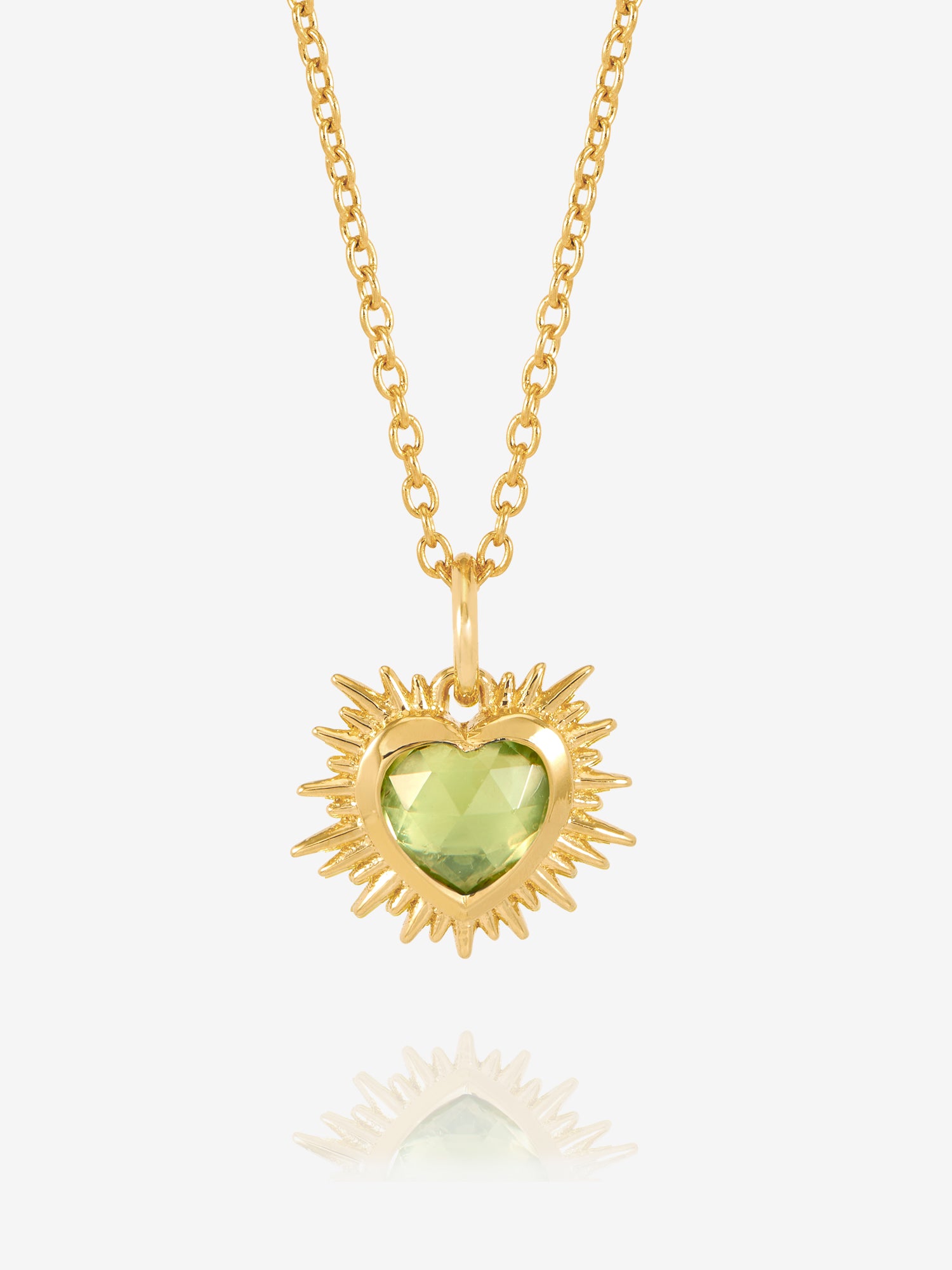 Rachel Jackson Electric Love Birthsone Heart Necklace Gold AUGUST
