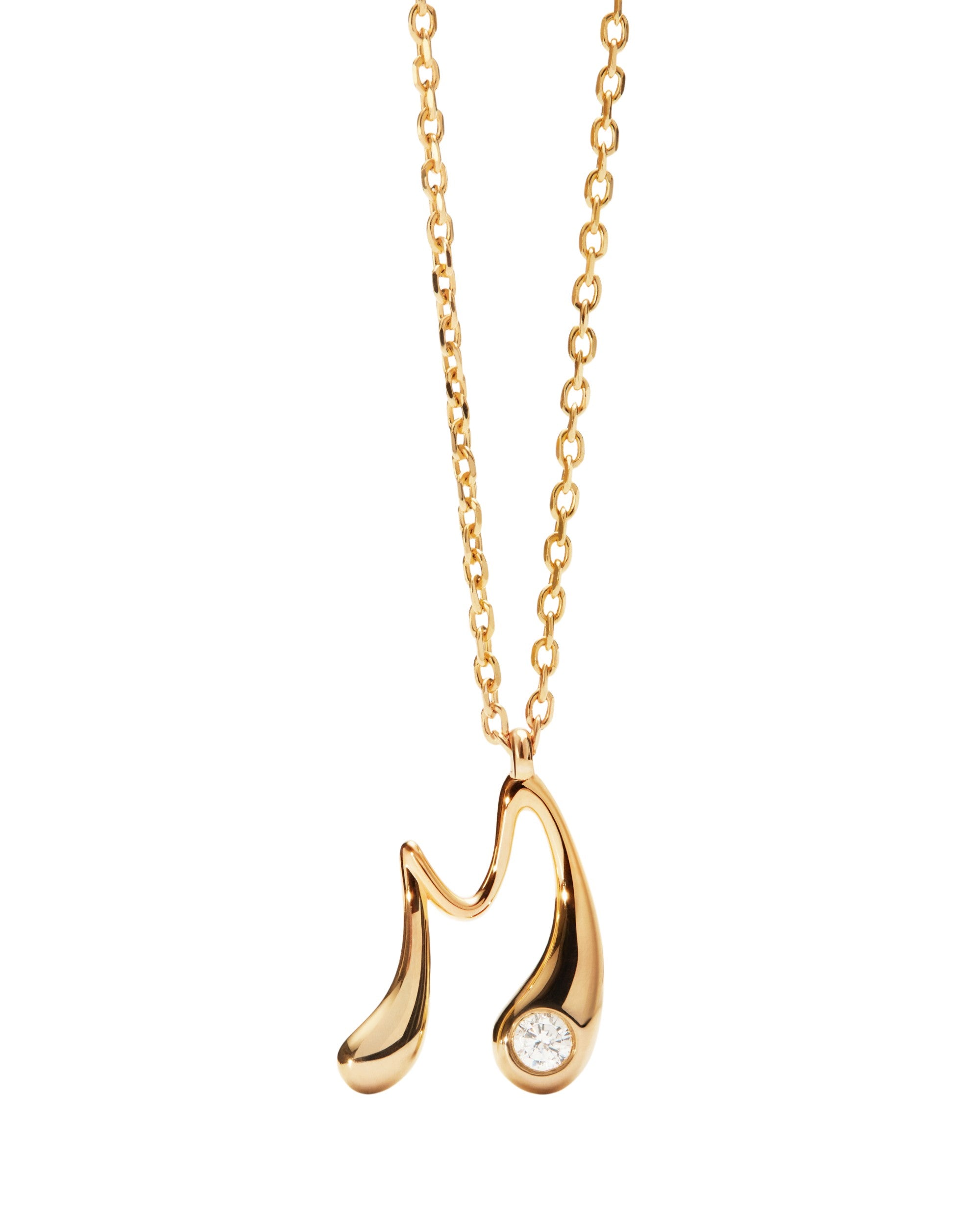PDPAOLA Initial Letter Pendant M Necklace Gold