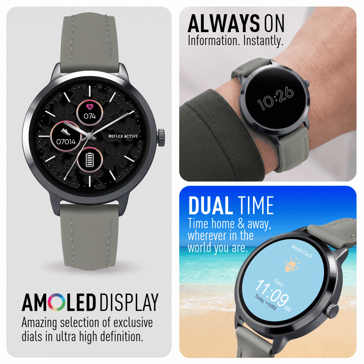 Reflex Active Spectra 300 R Amoled Grey Silicone smart watch — view 3