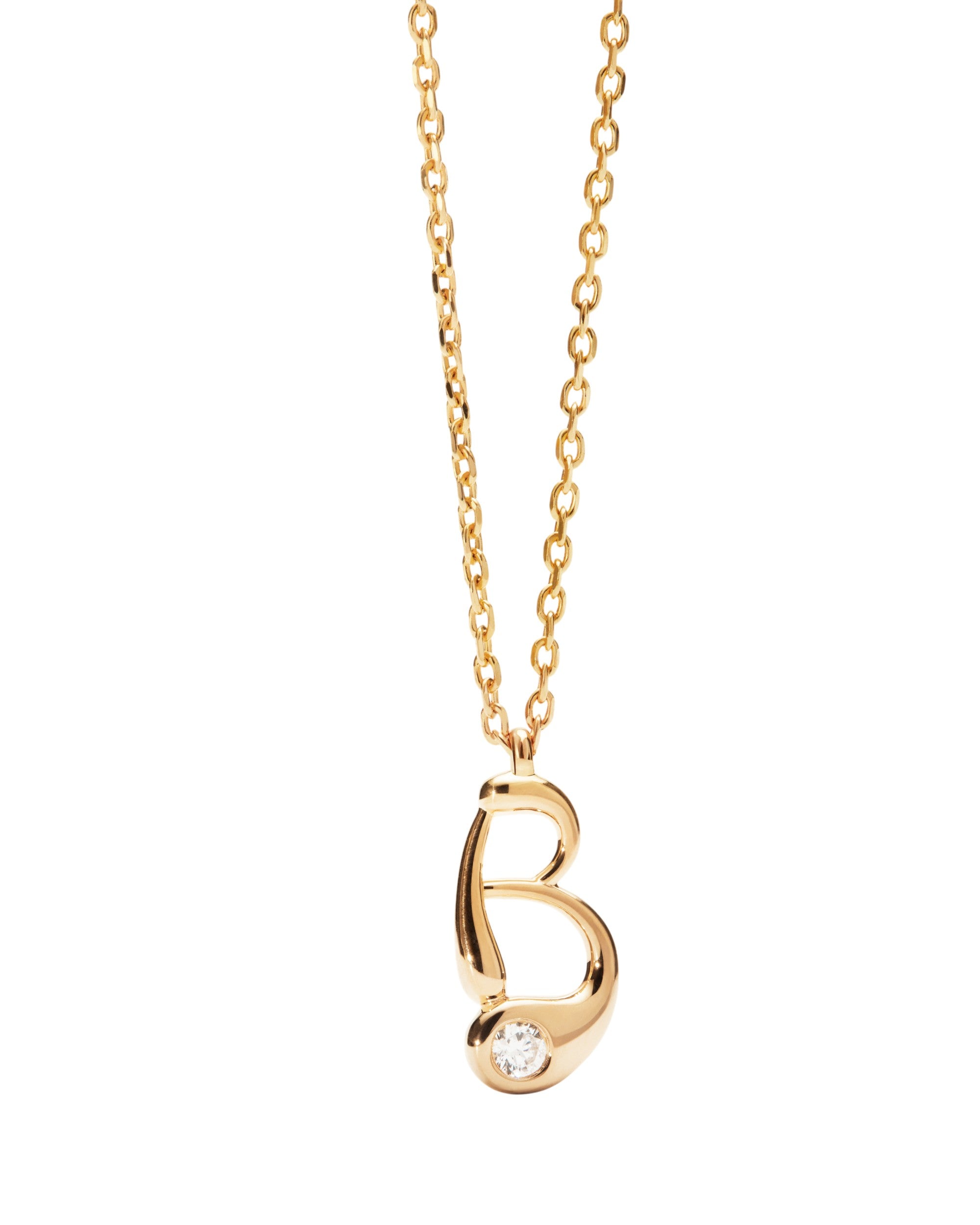 PDPAOLA Initial Letter Pendant B Necklace Gold