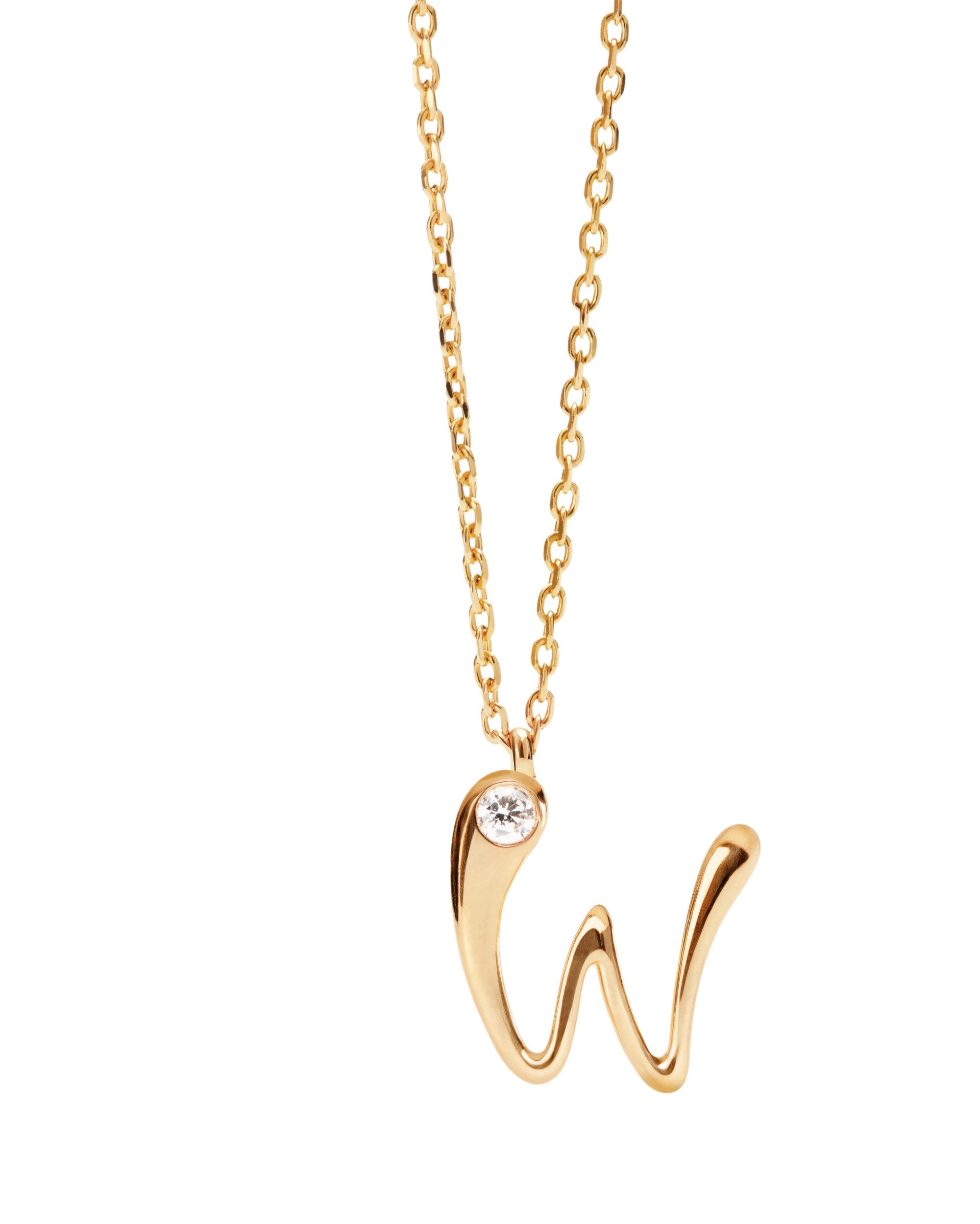PDPAOLA Initial Letter Pendant W Necklace Gold