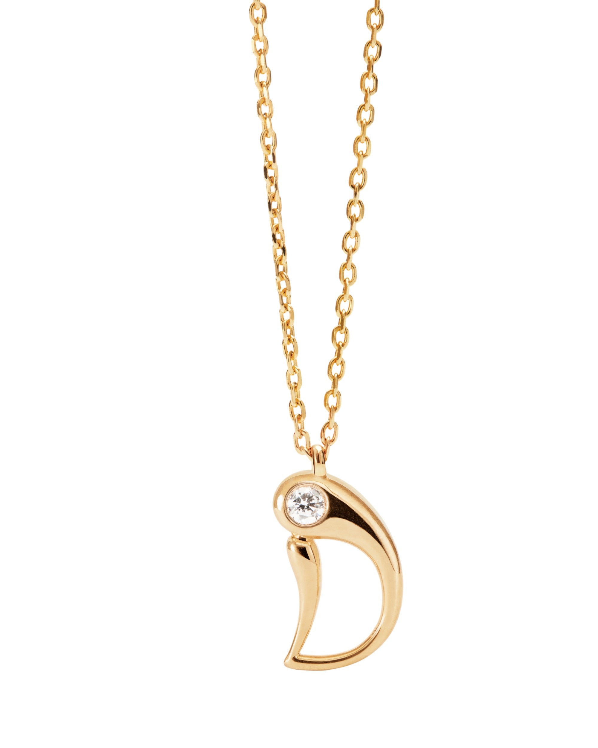 PDPAOLA Initial Letter Pendant D Necklace Gold