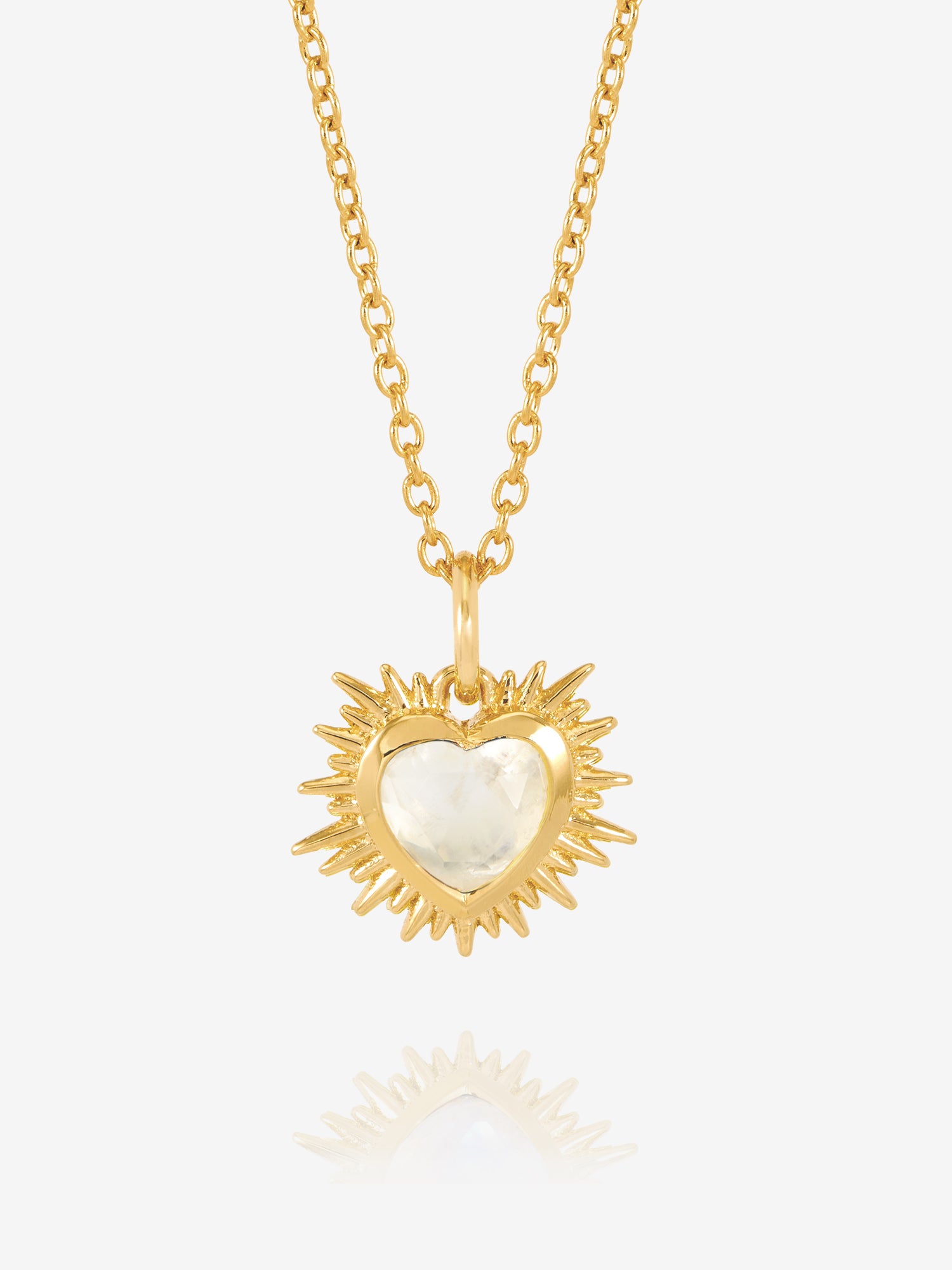 Rachel Jackson Electric Love Birthsone Heart Necklace Gold APRIL