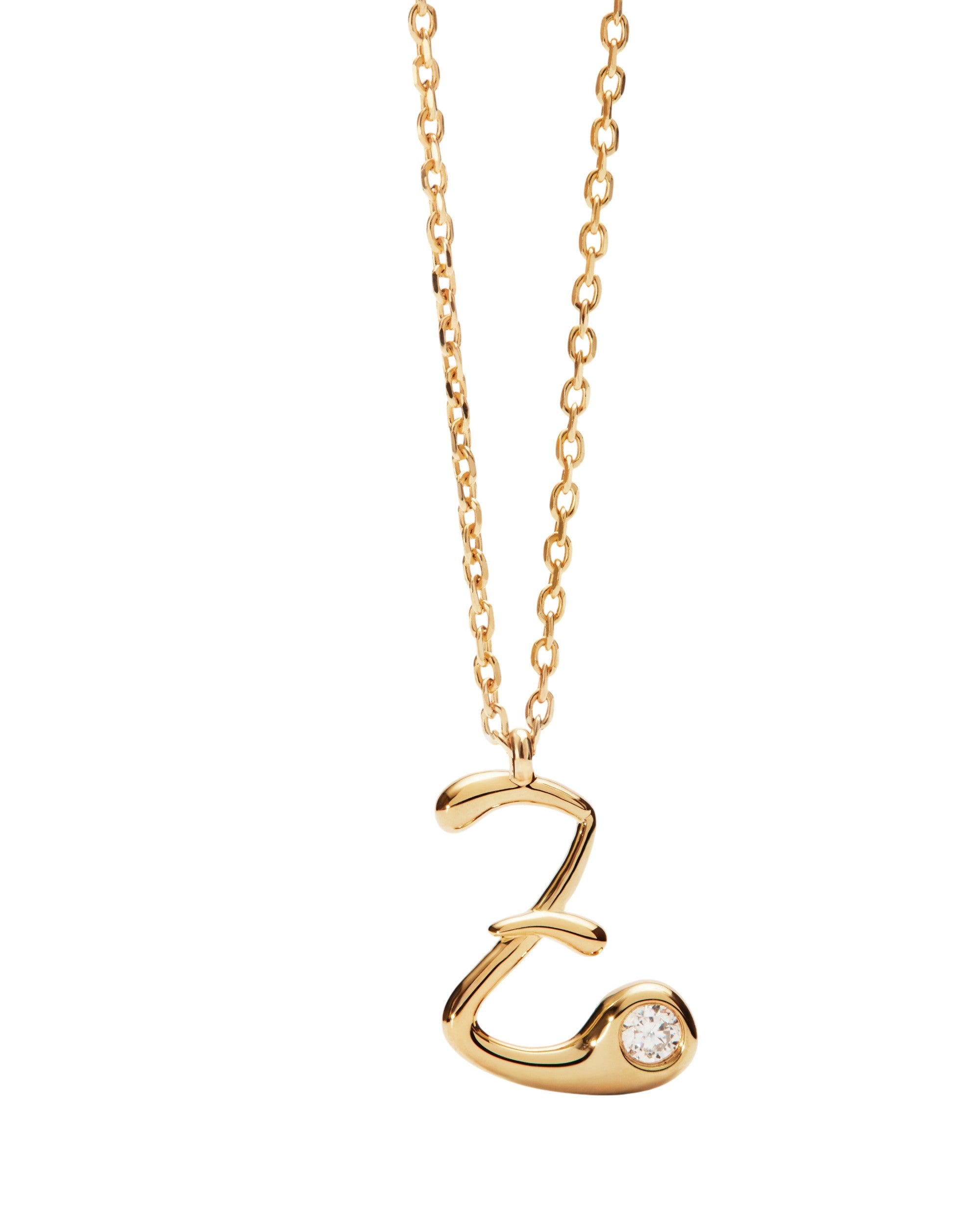 PDPAOLA Initial Letter Pendant Z Necklace Gold