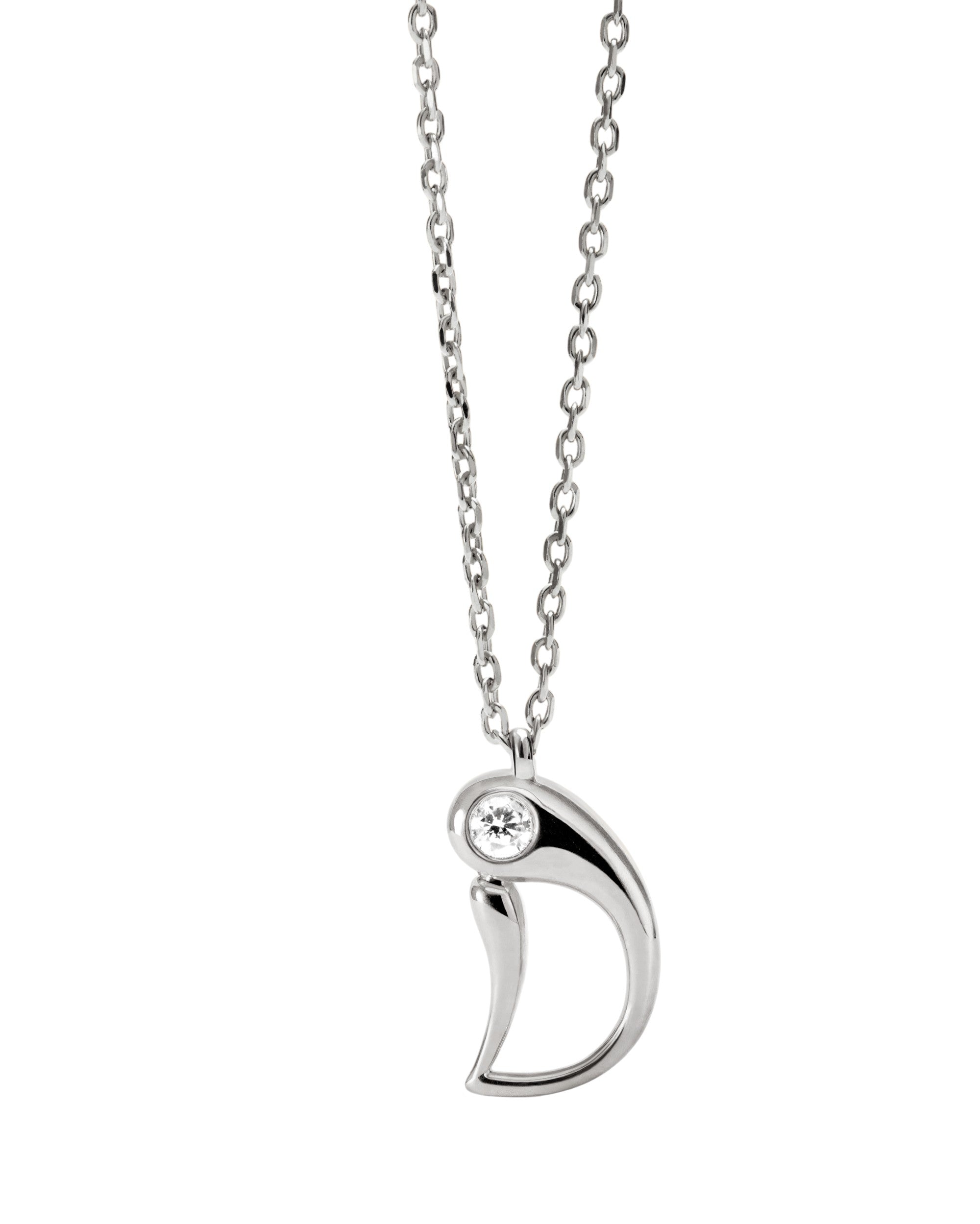 PDPAOLA Initial Letter Pendant D Necklace Silver