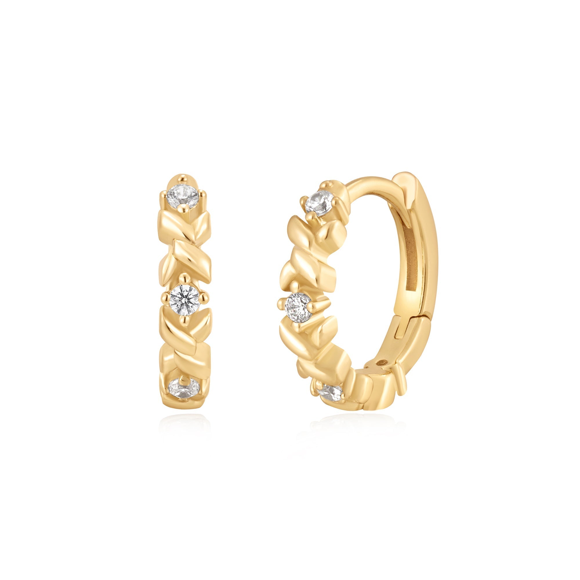 Ania Haie Gold Cross Huggies Sparkle Earrings Elegant Shine