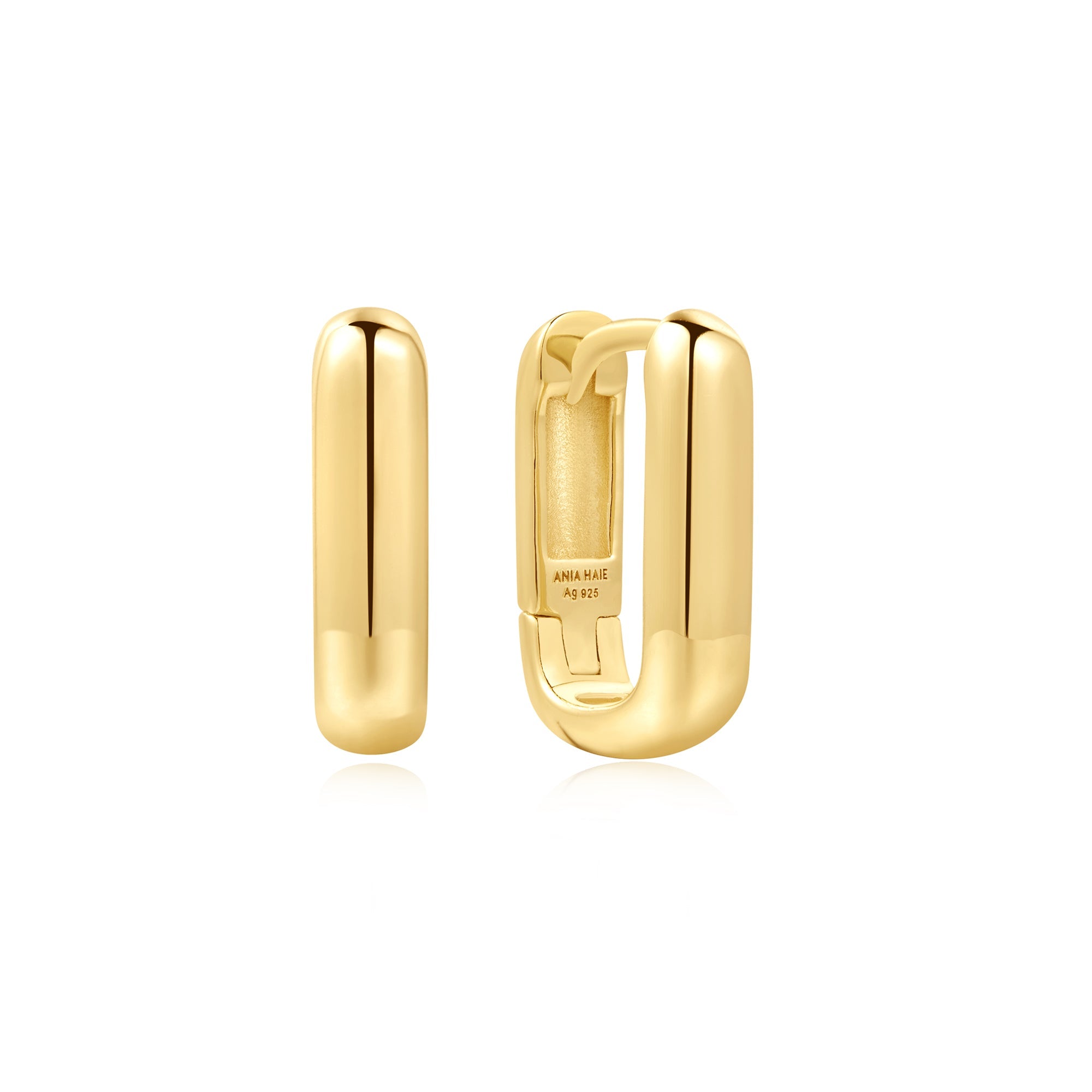 Ania Haie Gold Dome Oval Huggies Sterling Silver Everyday Earrings