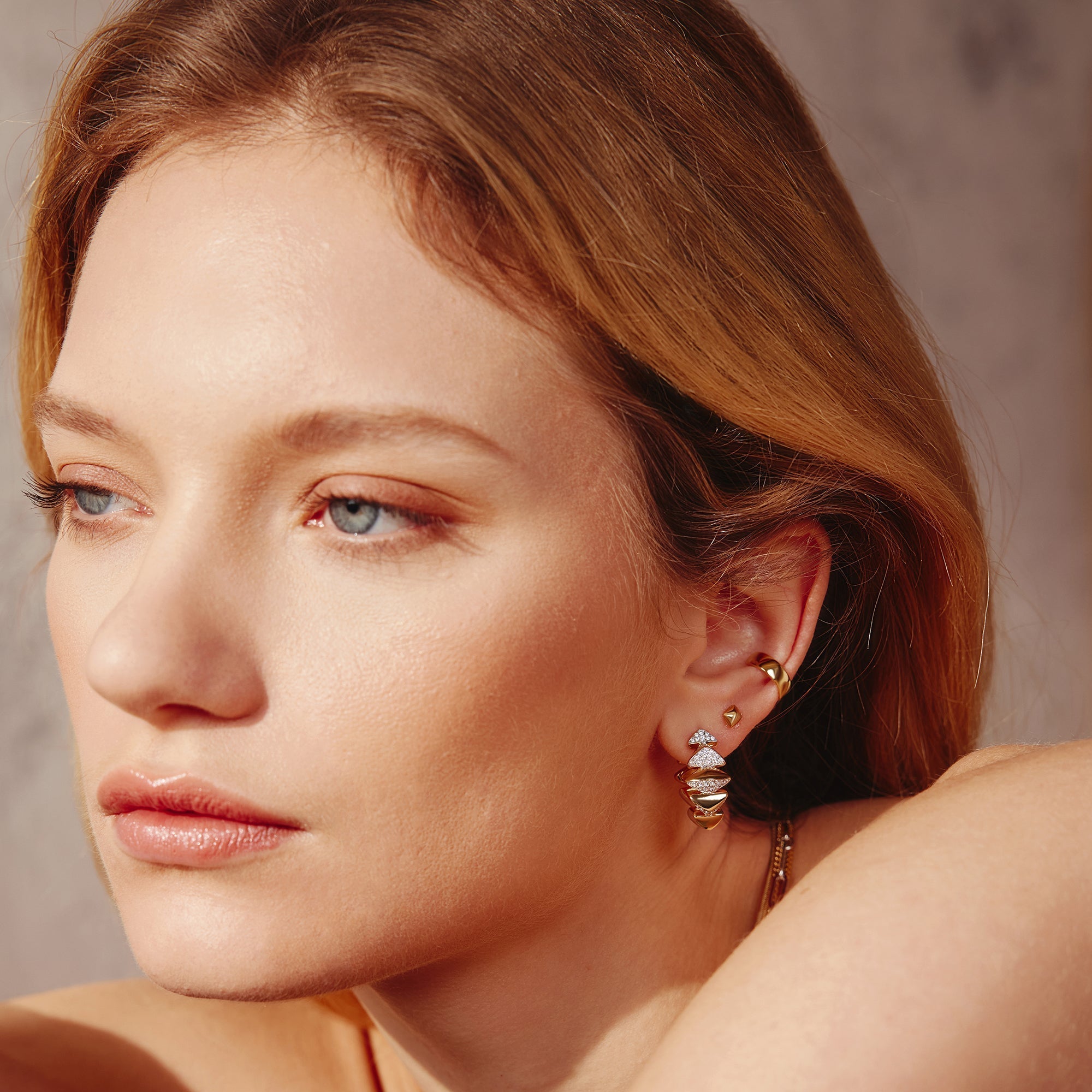 Two Tone Bold Puffy Hoop Earrings for Trendy Edgy Statement Style